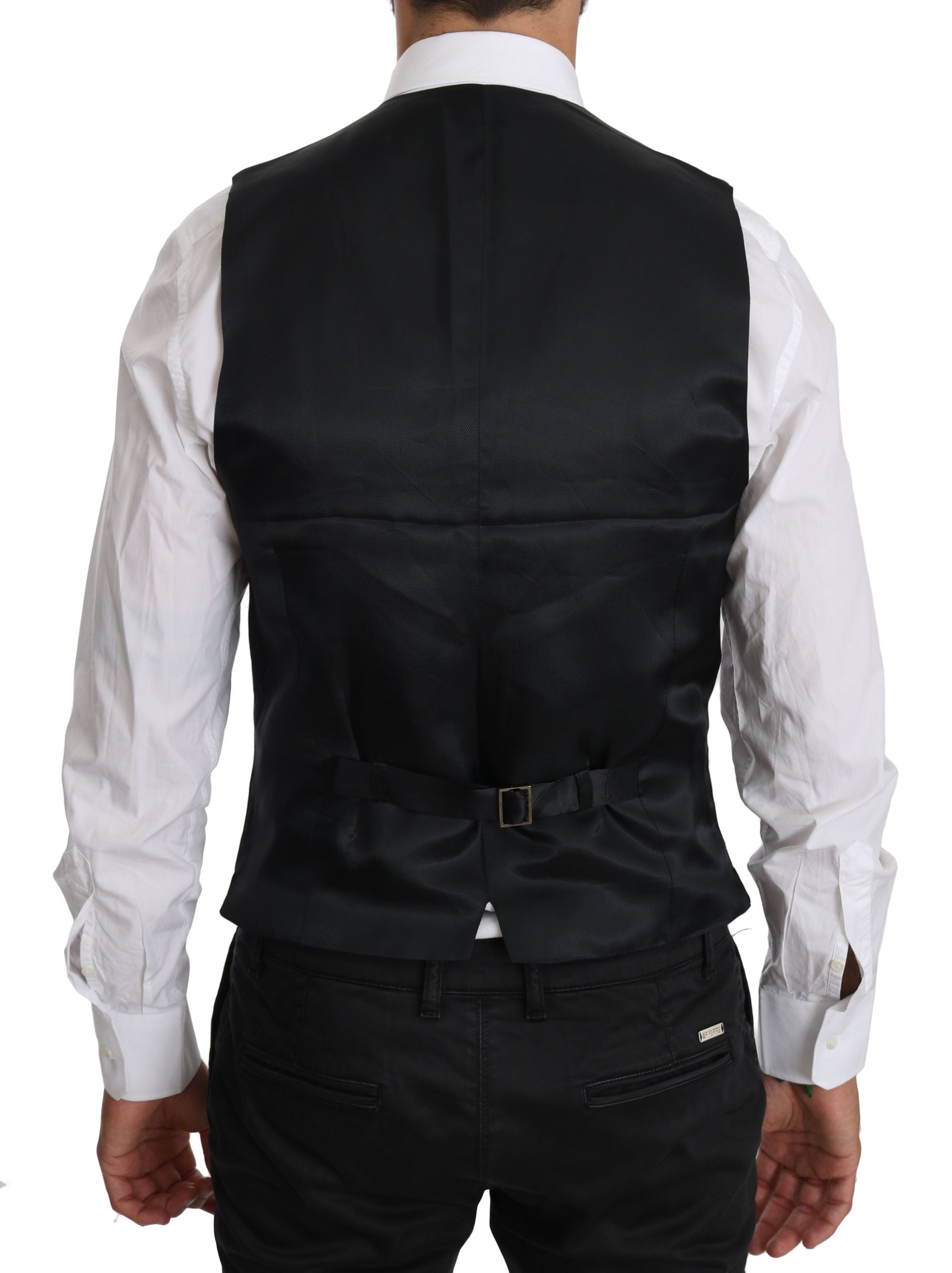 Blauw wollen vest, formeel gilet