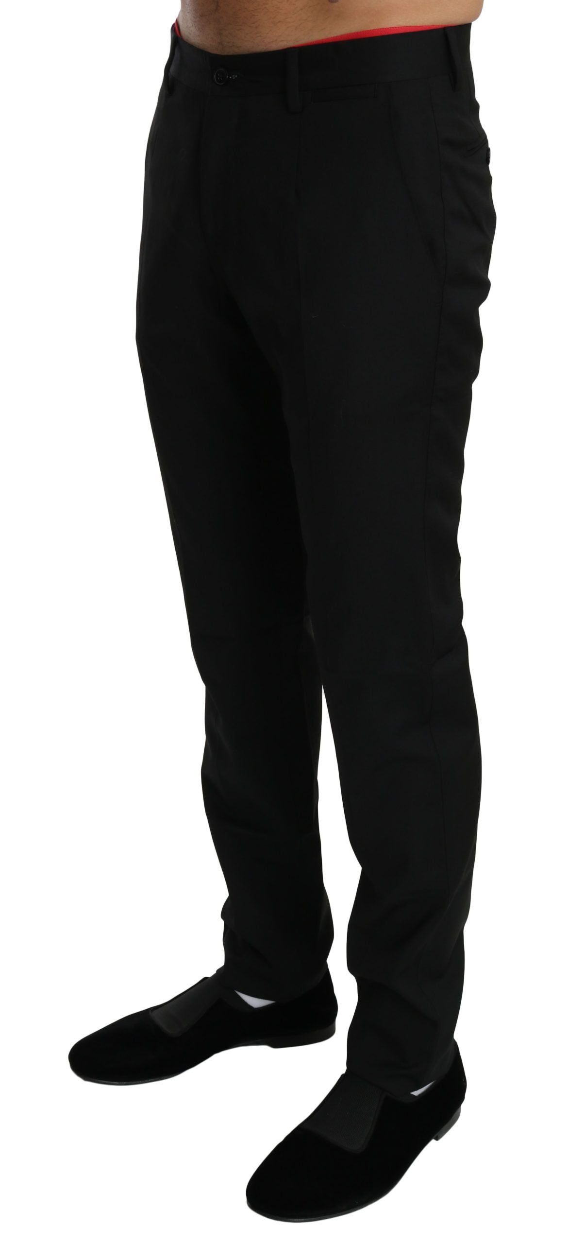 Zwarte formele broek voor heren, wollen broek