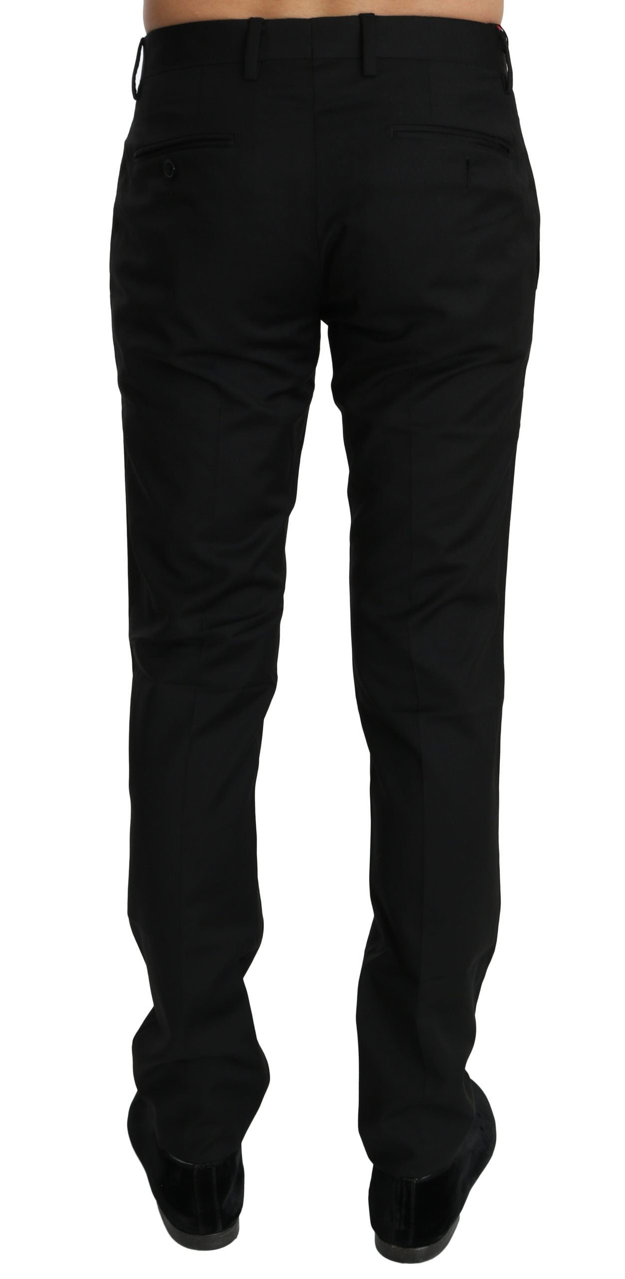 Zwarte formele broek voor heren, wollen broek