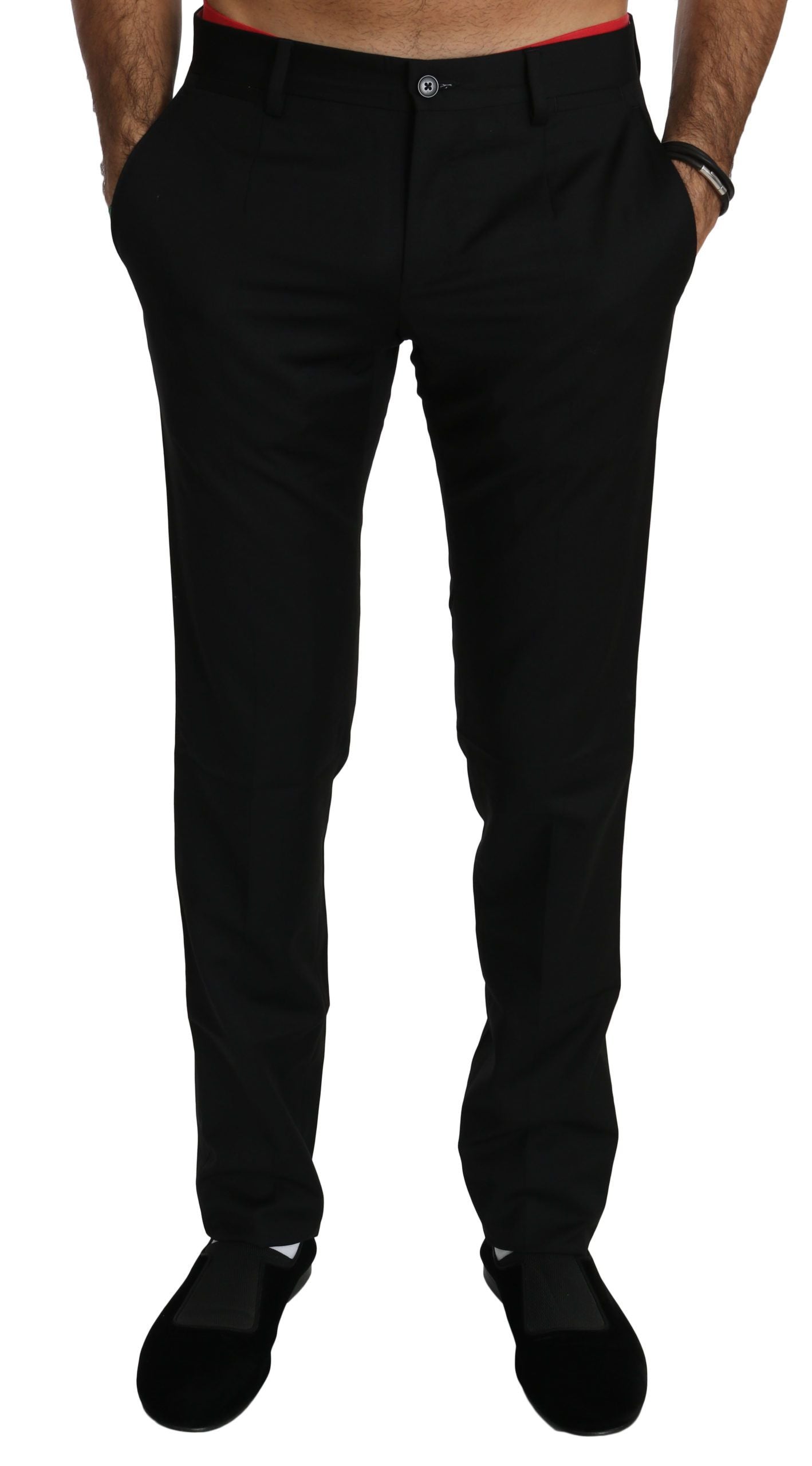 Zwarte formele broek voor heren, wollen broek