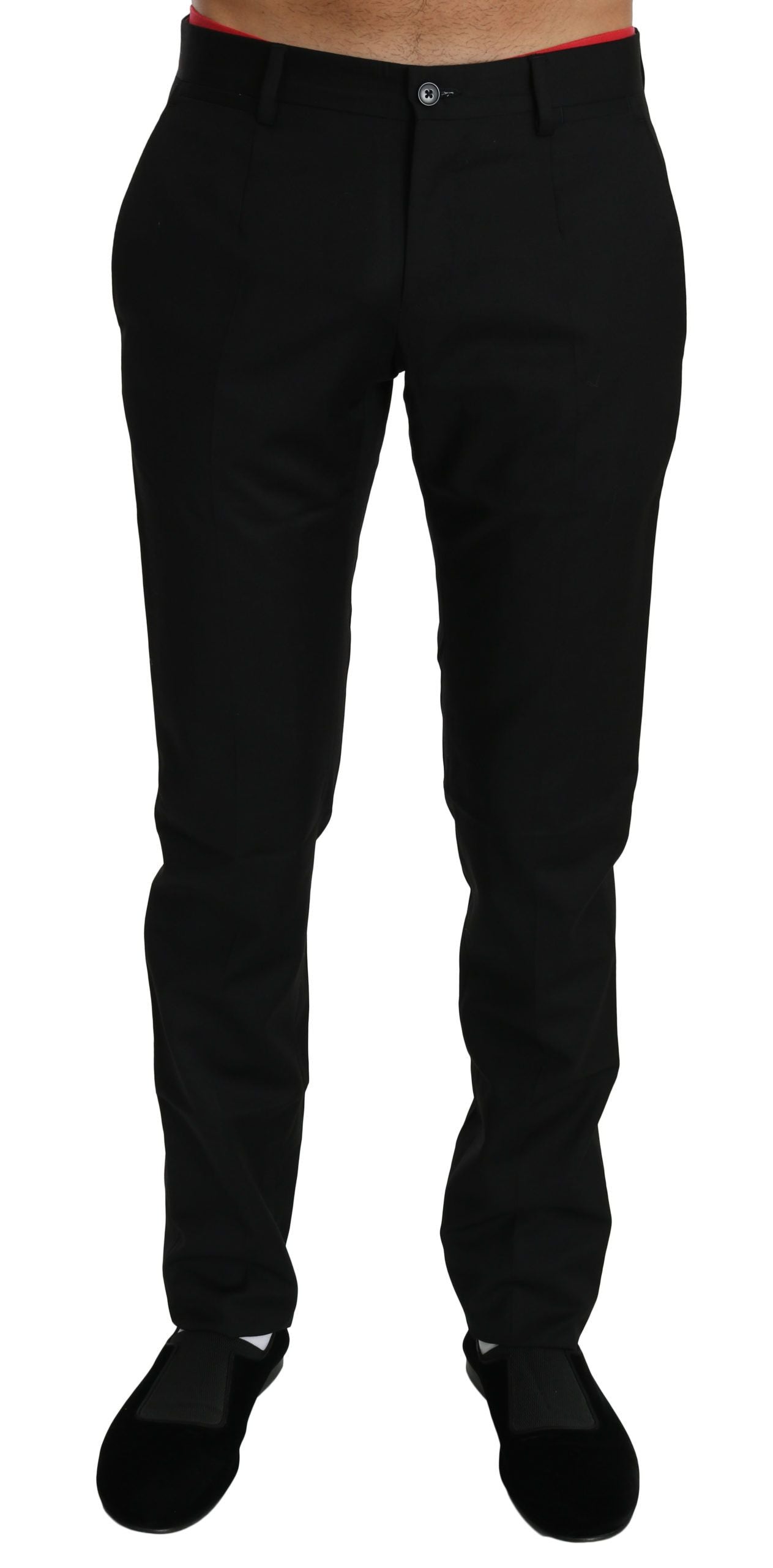 Zwarte formele broek voor heren, wollen broek