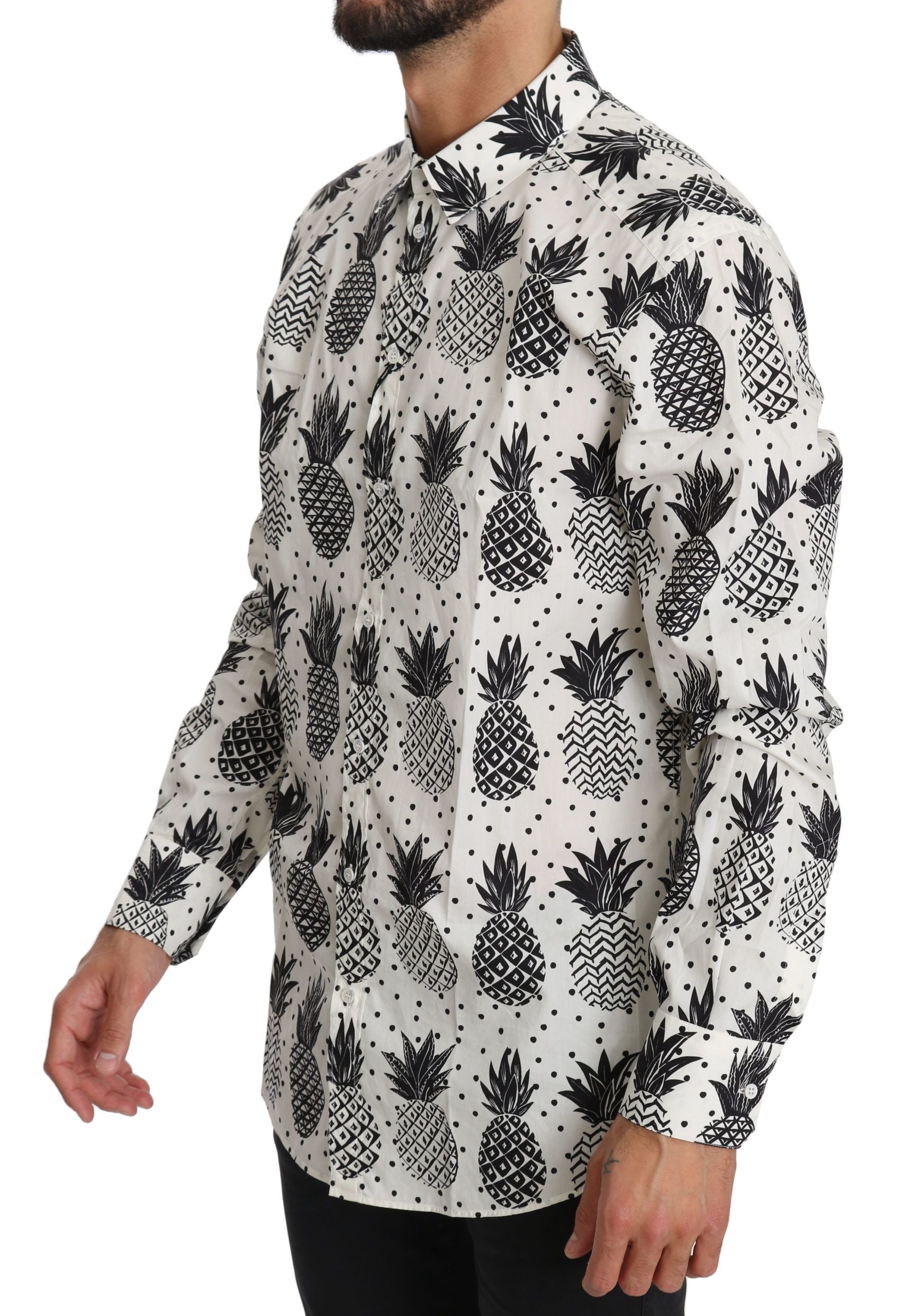 Wit ananas katoenen top shirt