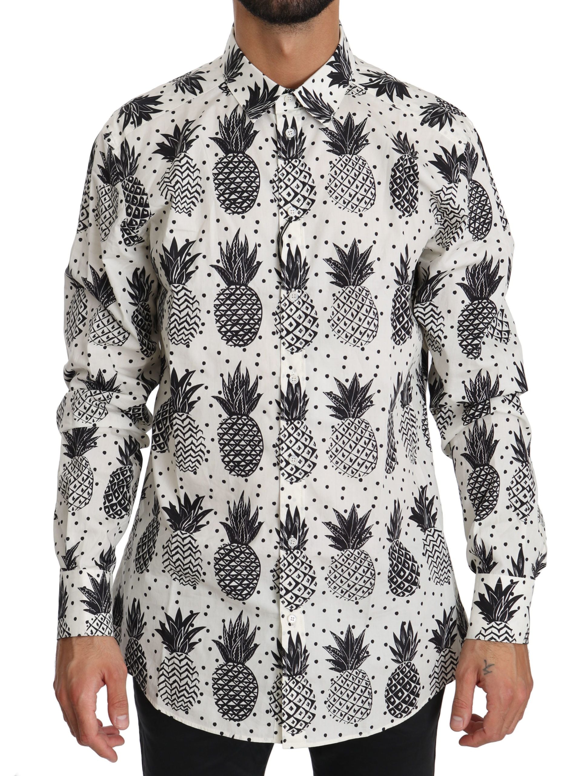Wit ananas katoenen top shirt