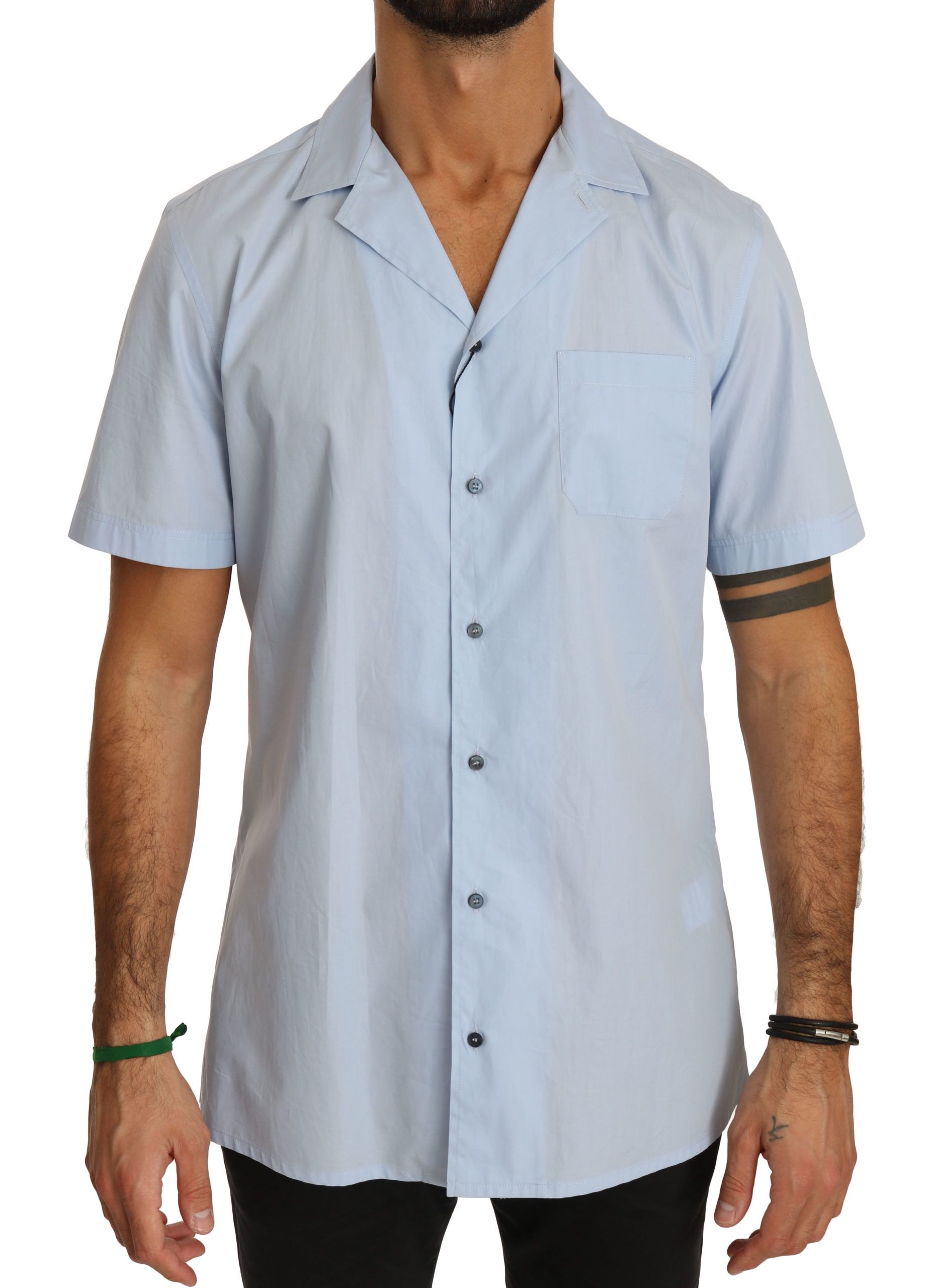Blauw shirt met korte mouwen van 100% katoen