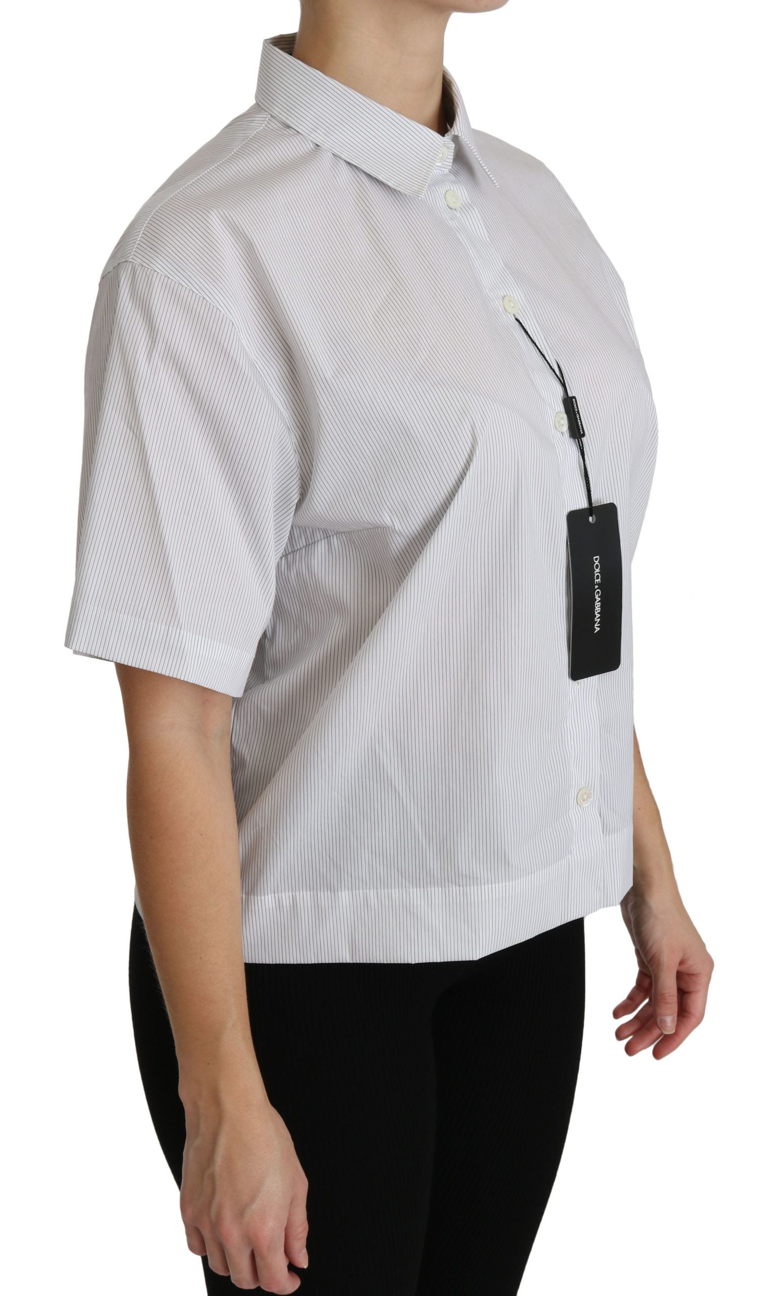 Wit poloshirt met korte mouwen en kraag