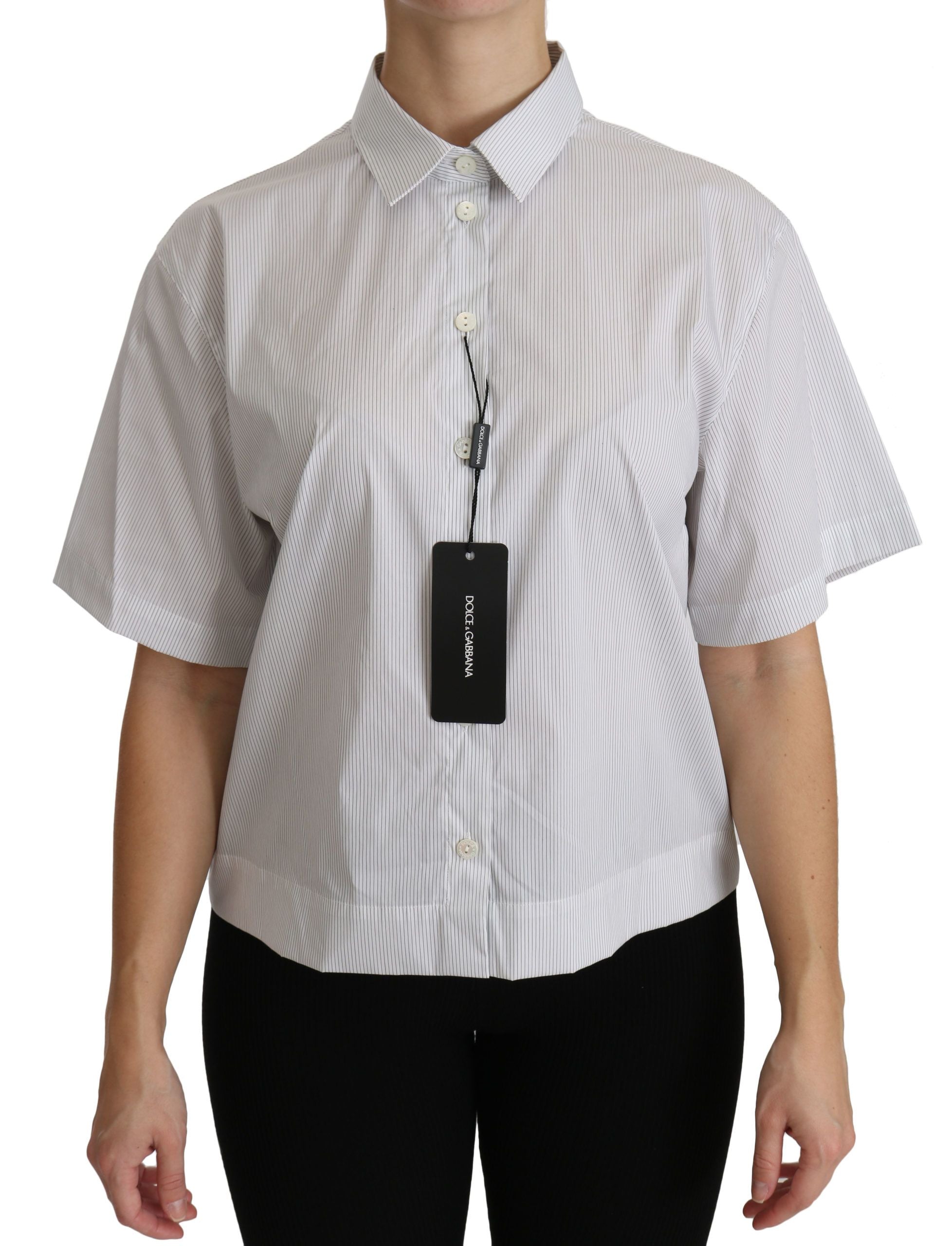 Wit poloshirt met korte mouwen en kraag