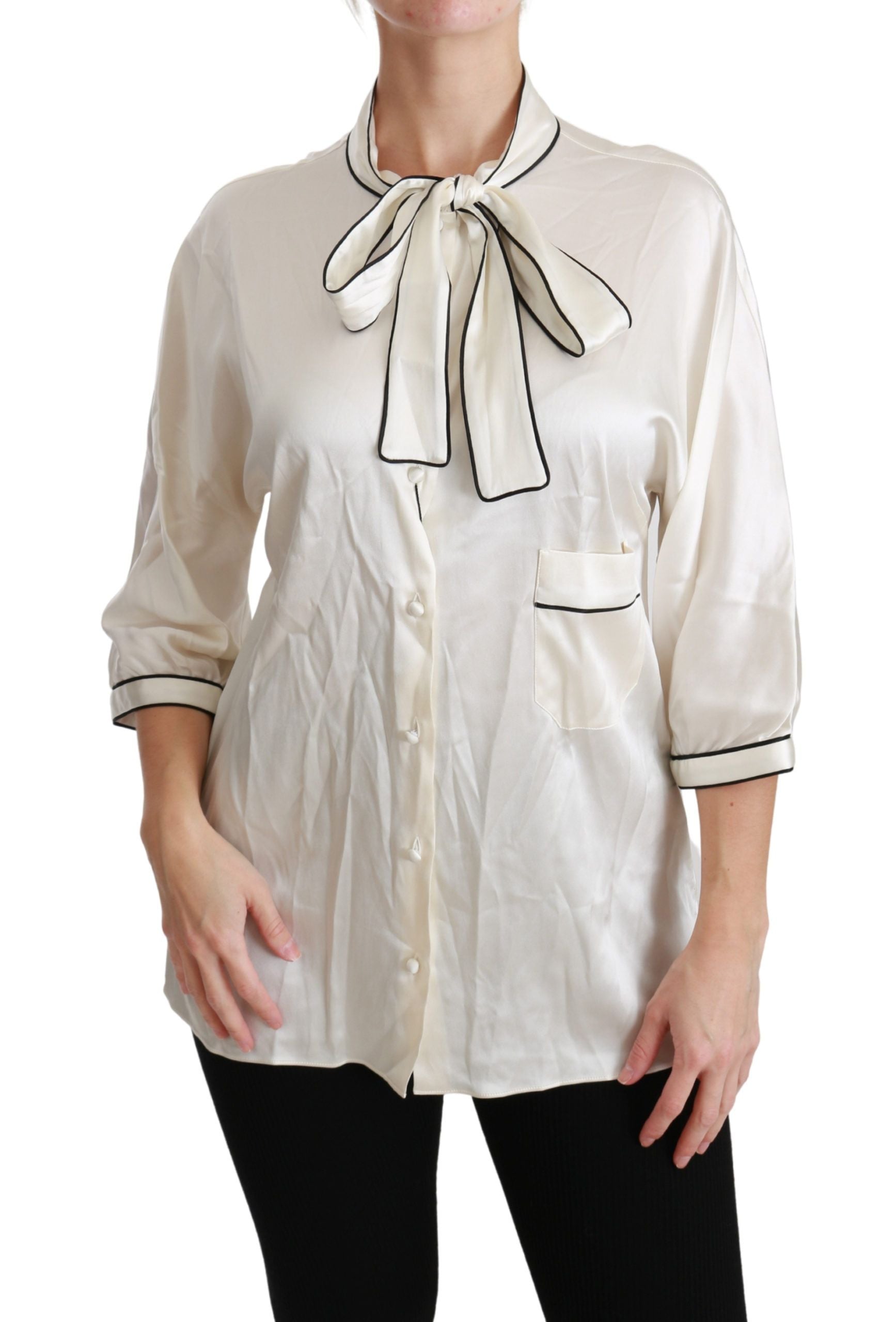 Beige 3/4 mouw blouse zijden top