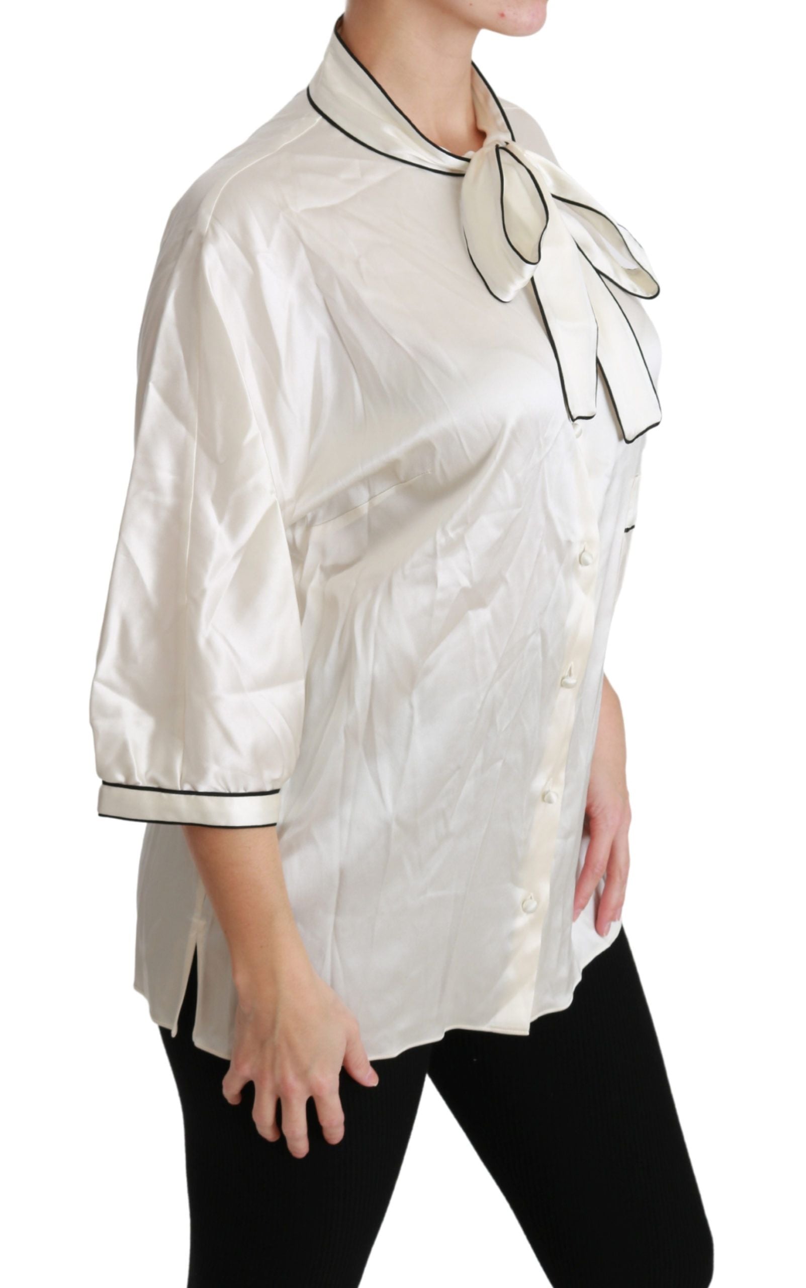 Beige 3/4 mouw blouse zijden top