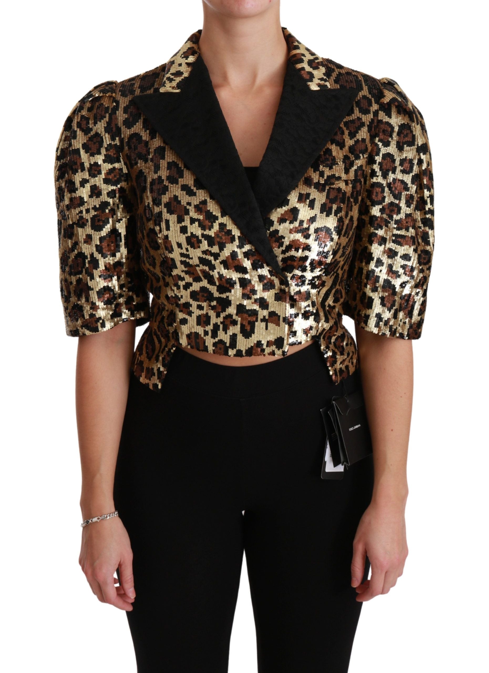 Blazer Goud Luipaard Pailletten Jasje