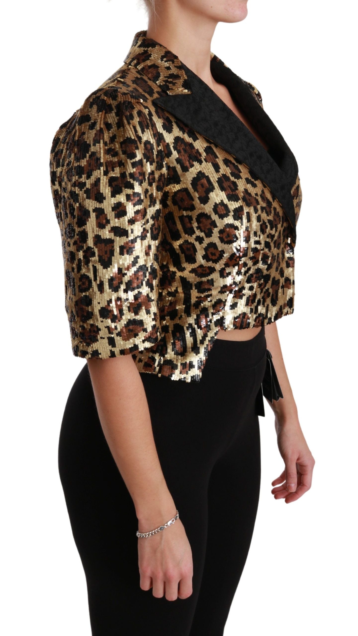 Blazer Goud Luipaard Pailletten Jasje