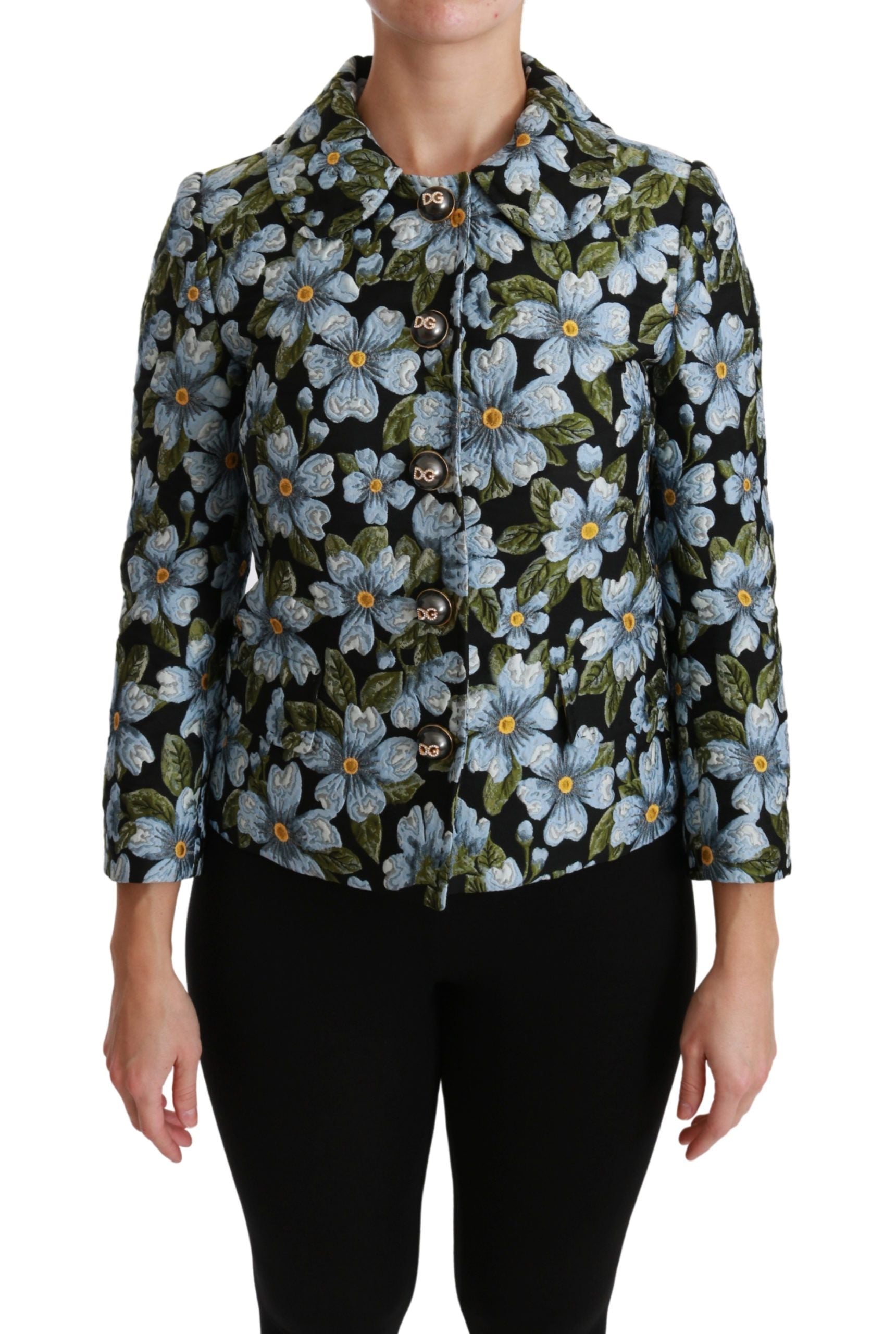 Veelkleurige bloemenblazerjas van polyester