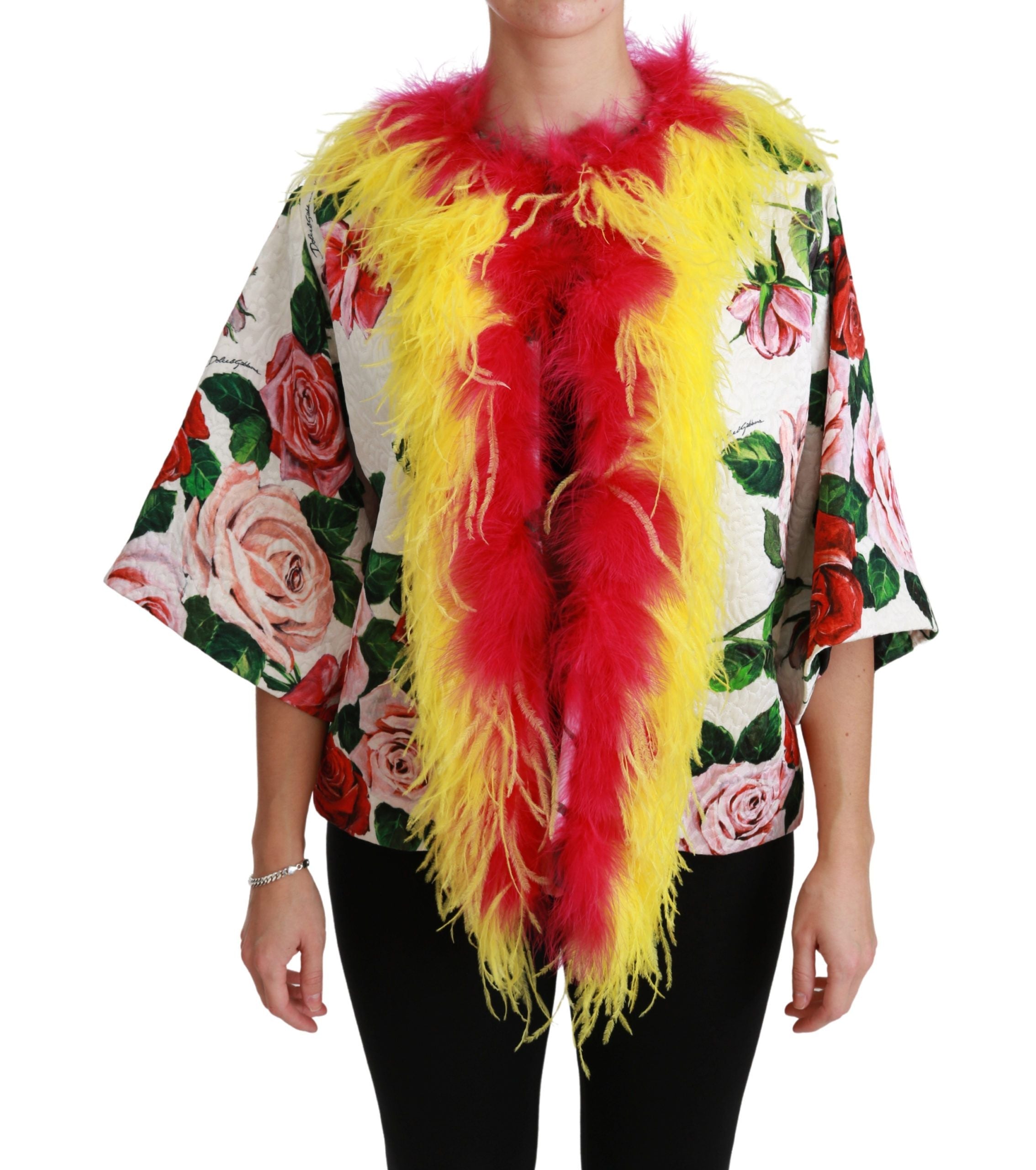 Witte bloemenjas Capte bontrozenjas