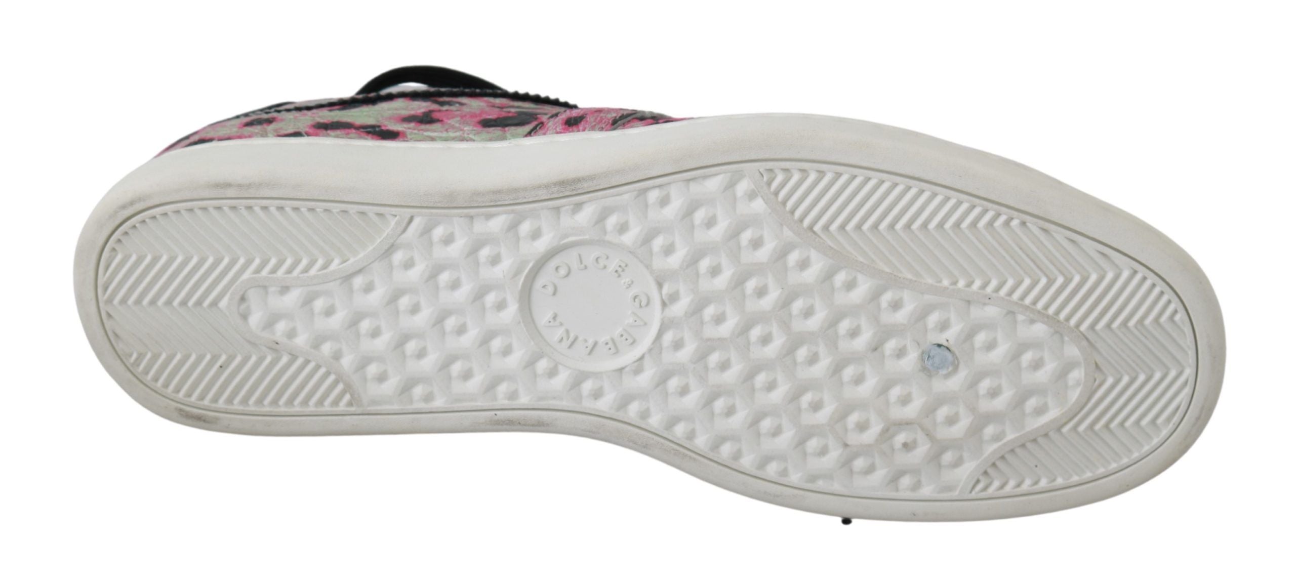 Roze luipaardprint trainingsschoenen van leer