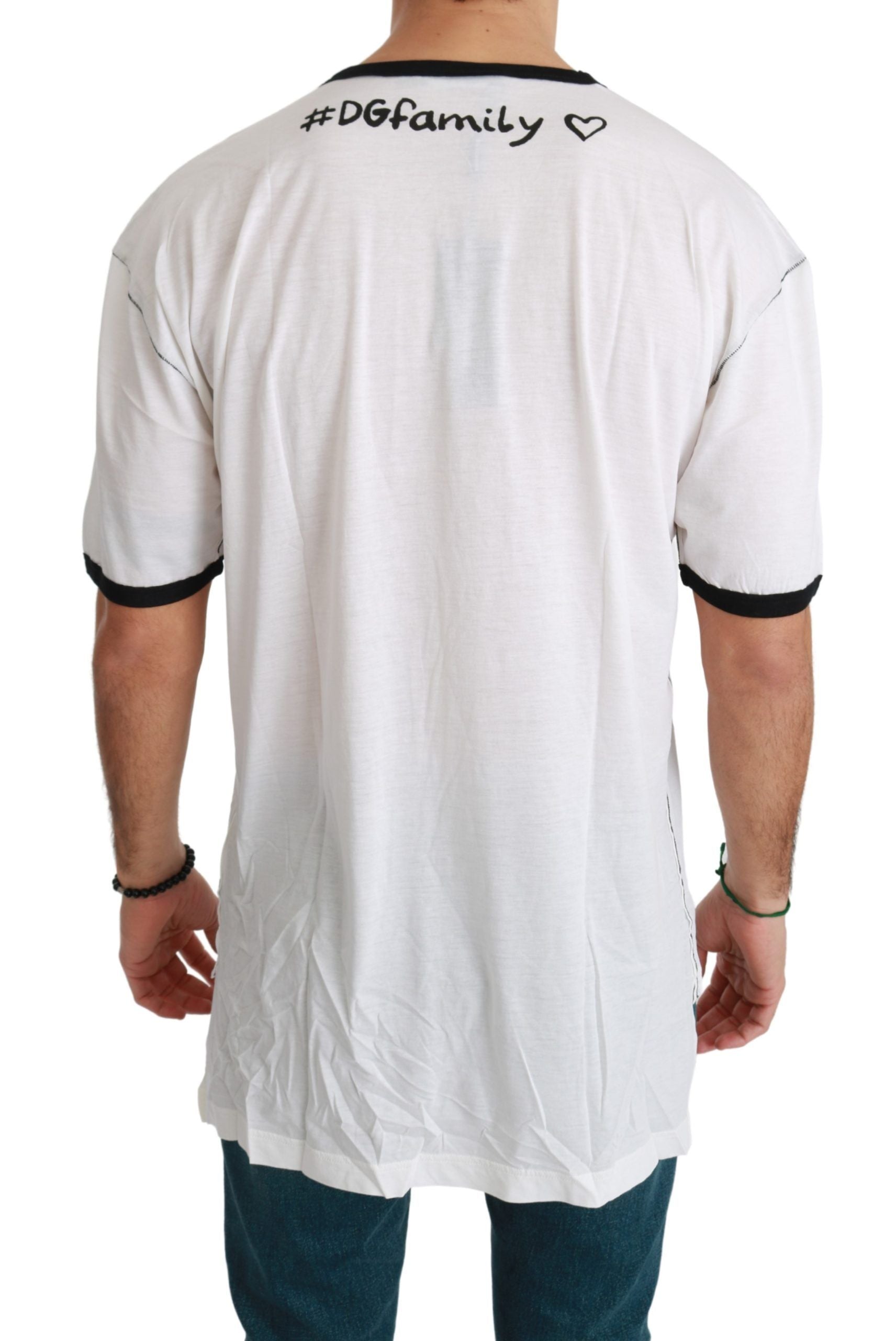 Witte herenprint #dgfamily katoenen T-shirt