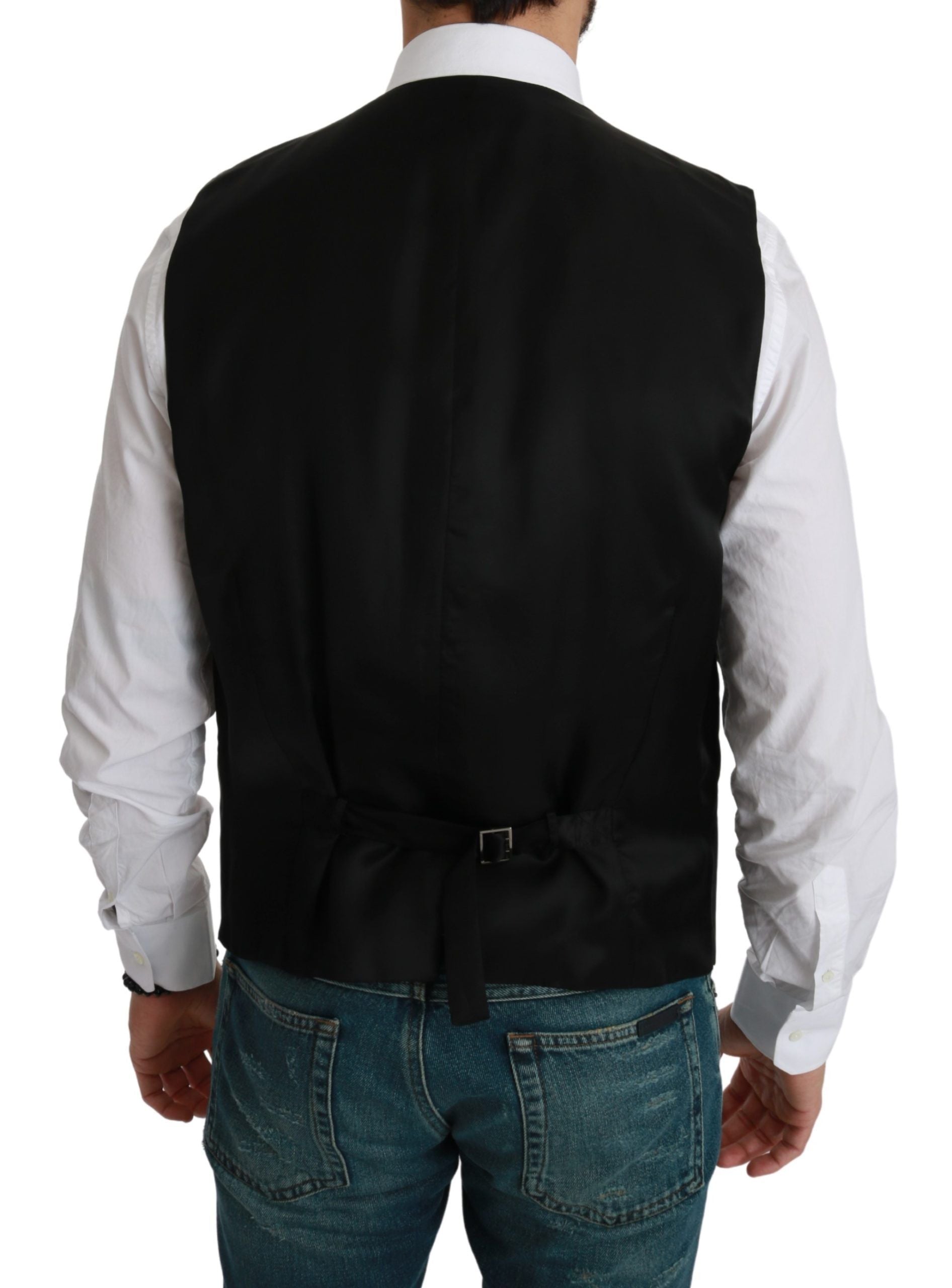 Wit zwart gestreept vest formeel vest
