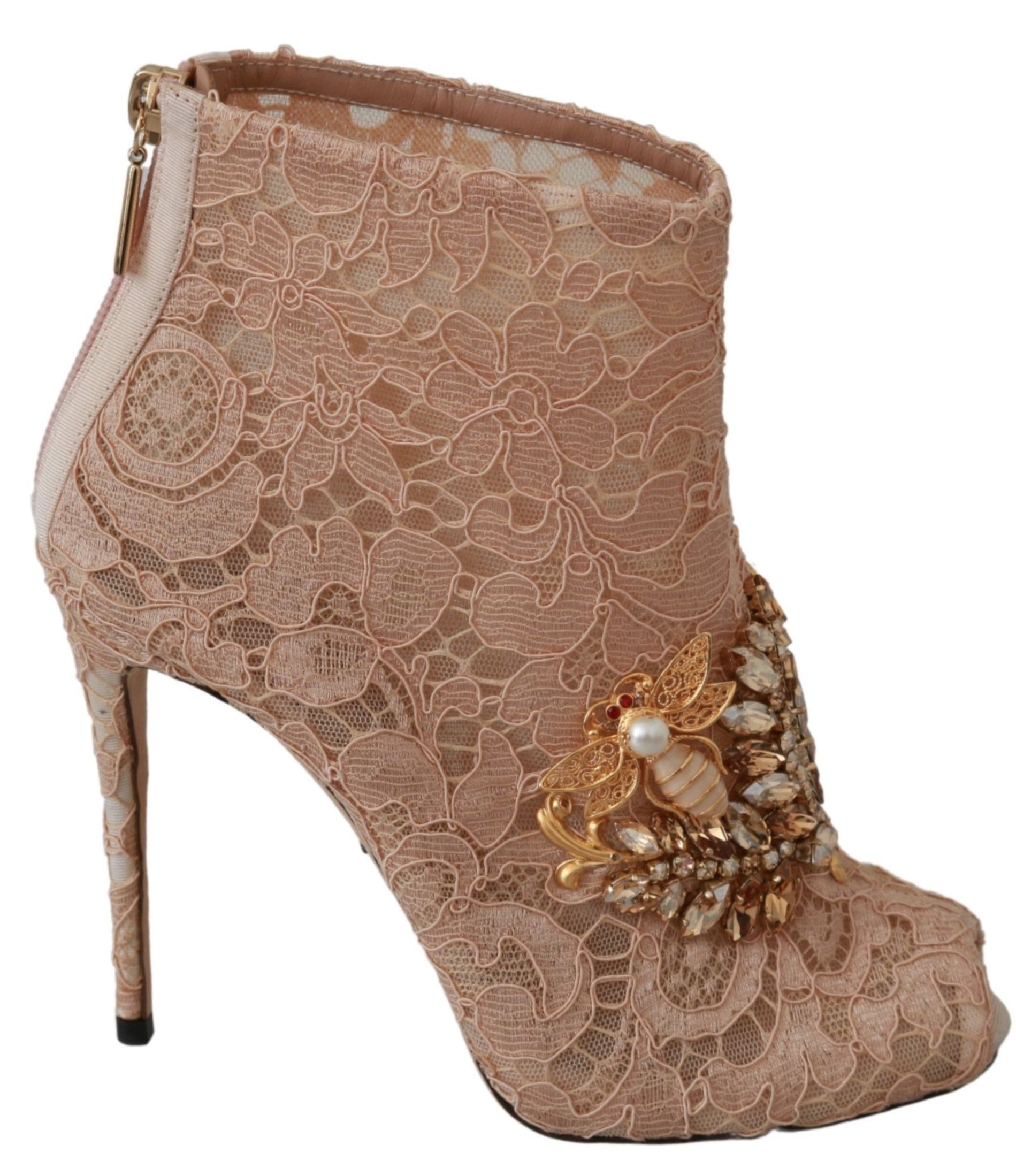 Roze kristal kant laarsjes stiletto's schoenen