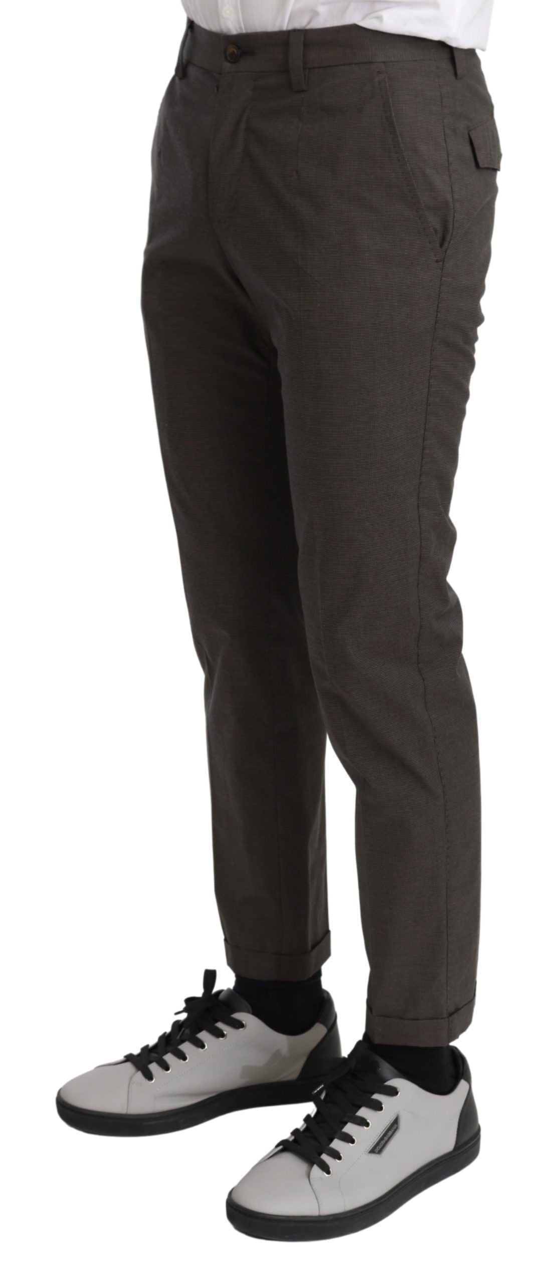 Bruine casual herenbroek van 100% katoen