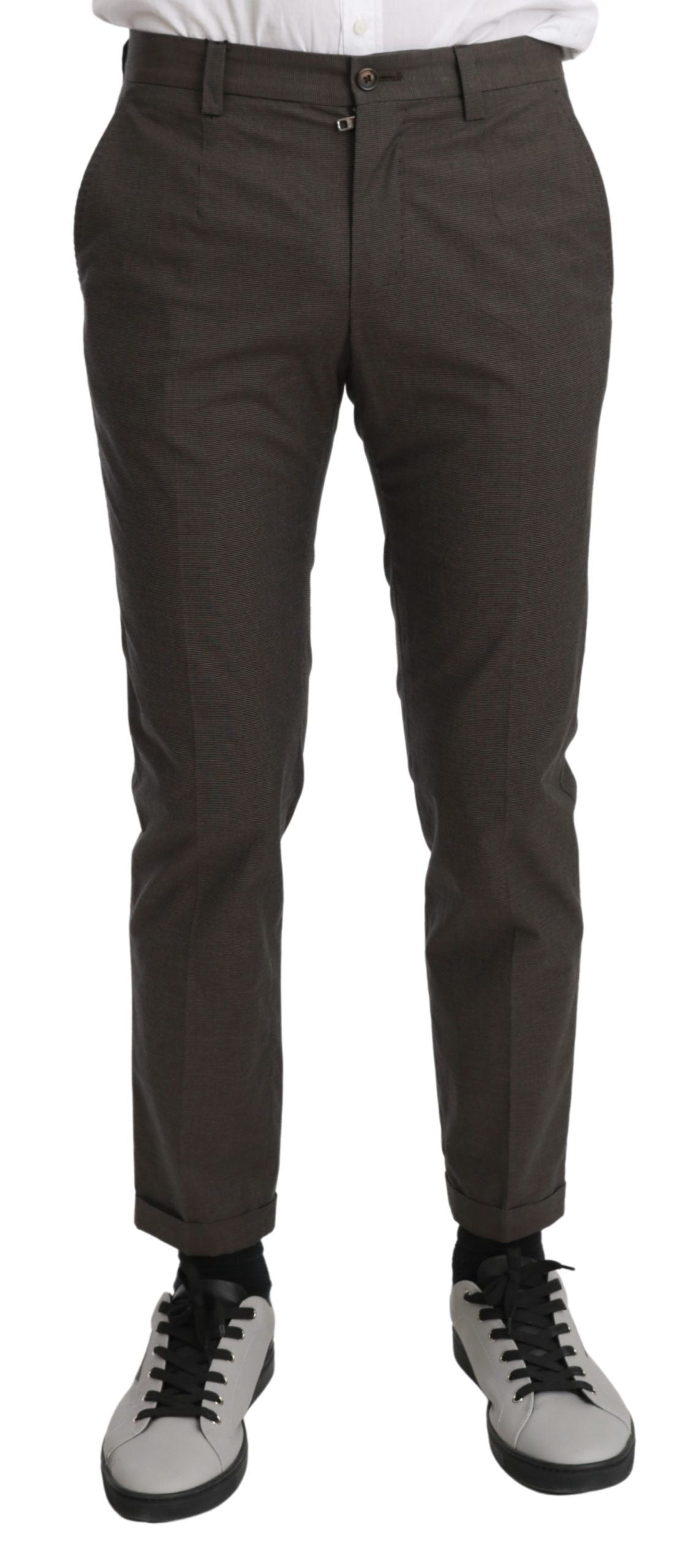 Bruine casual herenbroek van 100% katoen