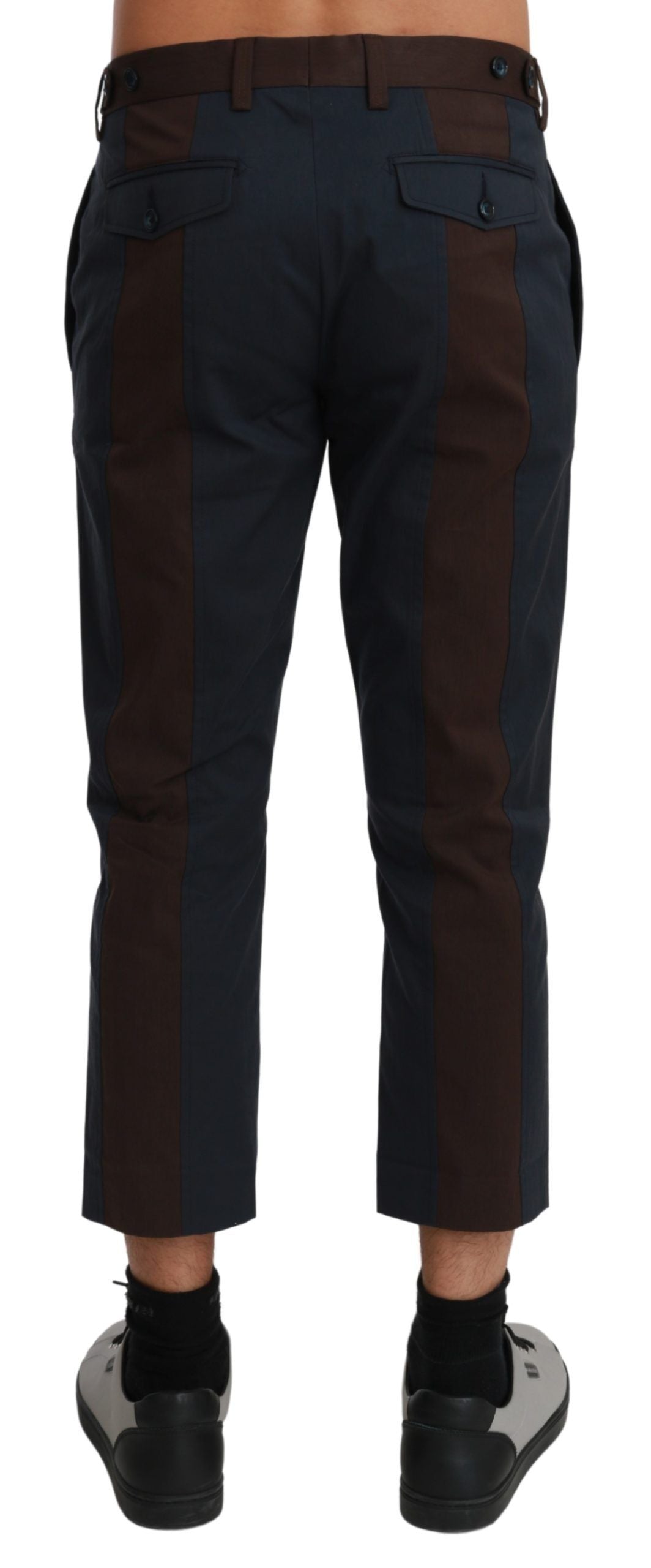 Bruine gestreepte cropped broek