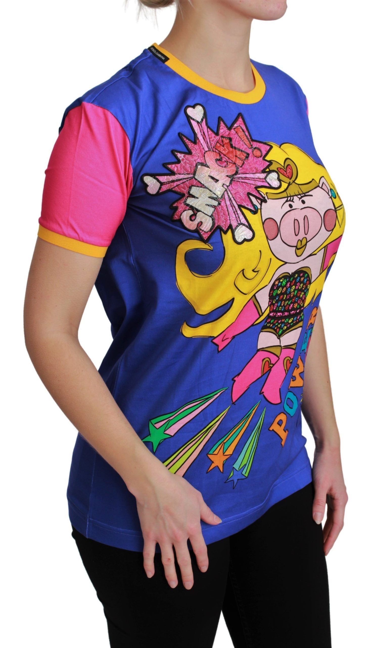 Paars PIG SUPERGIRL Top Katoenen T-shirt