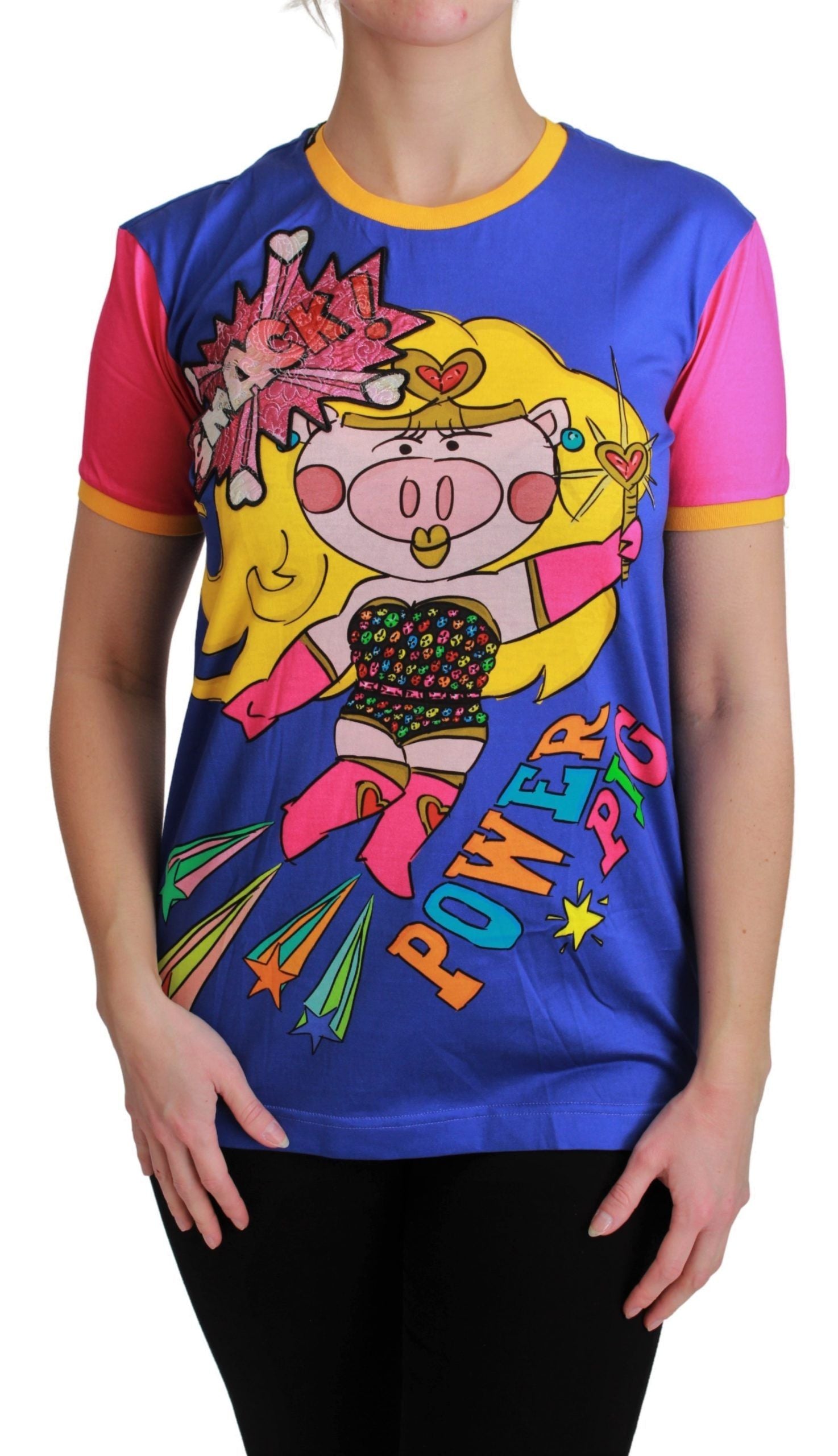 Paars PIG SUPERGIRL Top Katoenen T-shirt