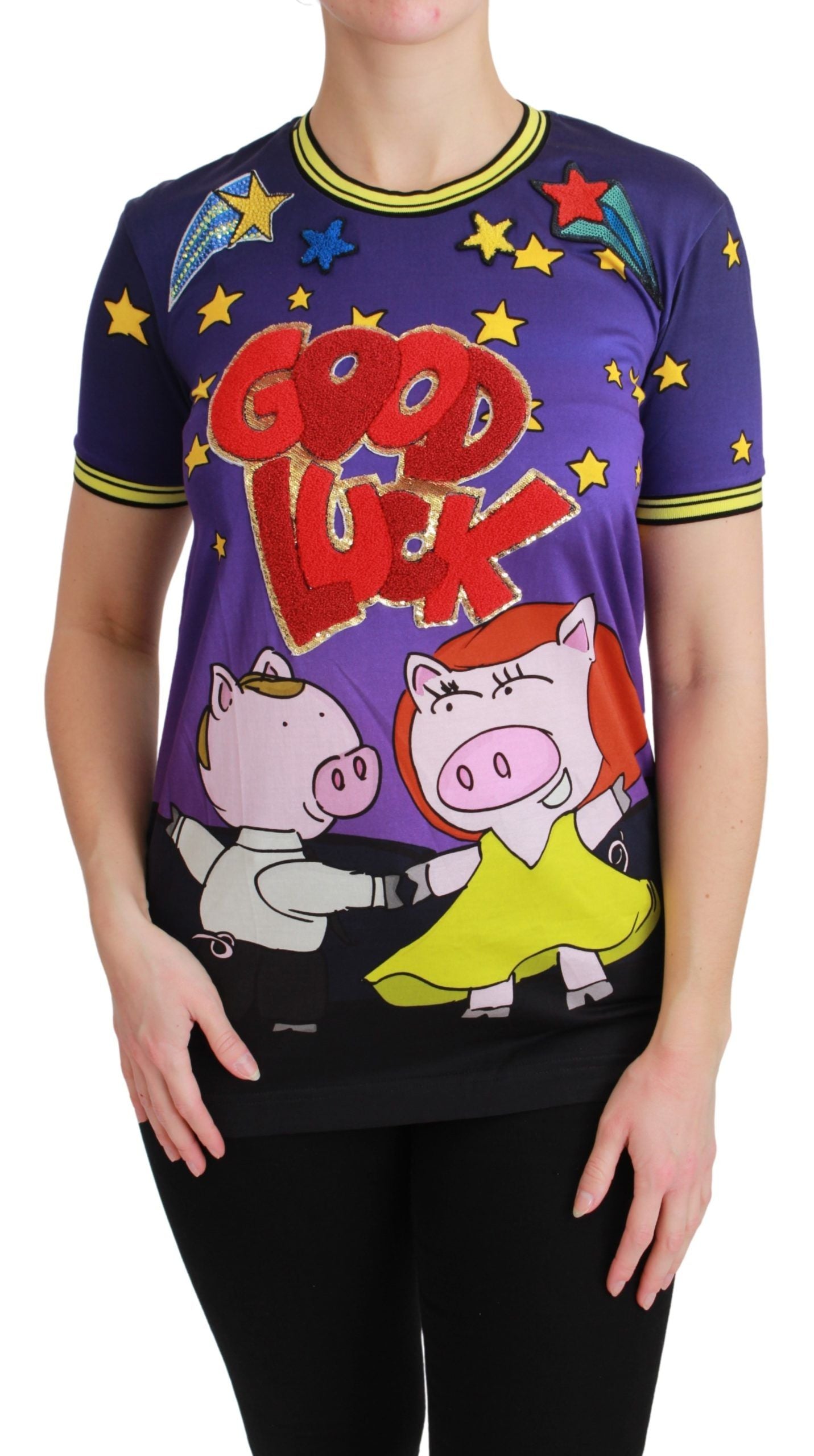 Paars JAAR VAN HET VARKEN Top Katoenen T-shirt