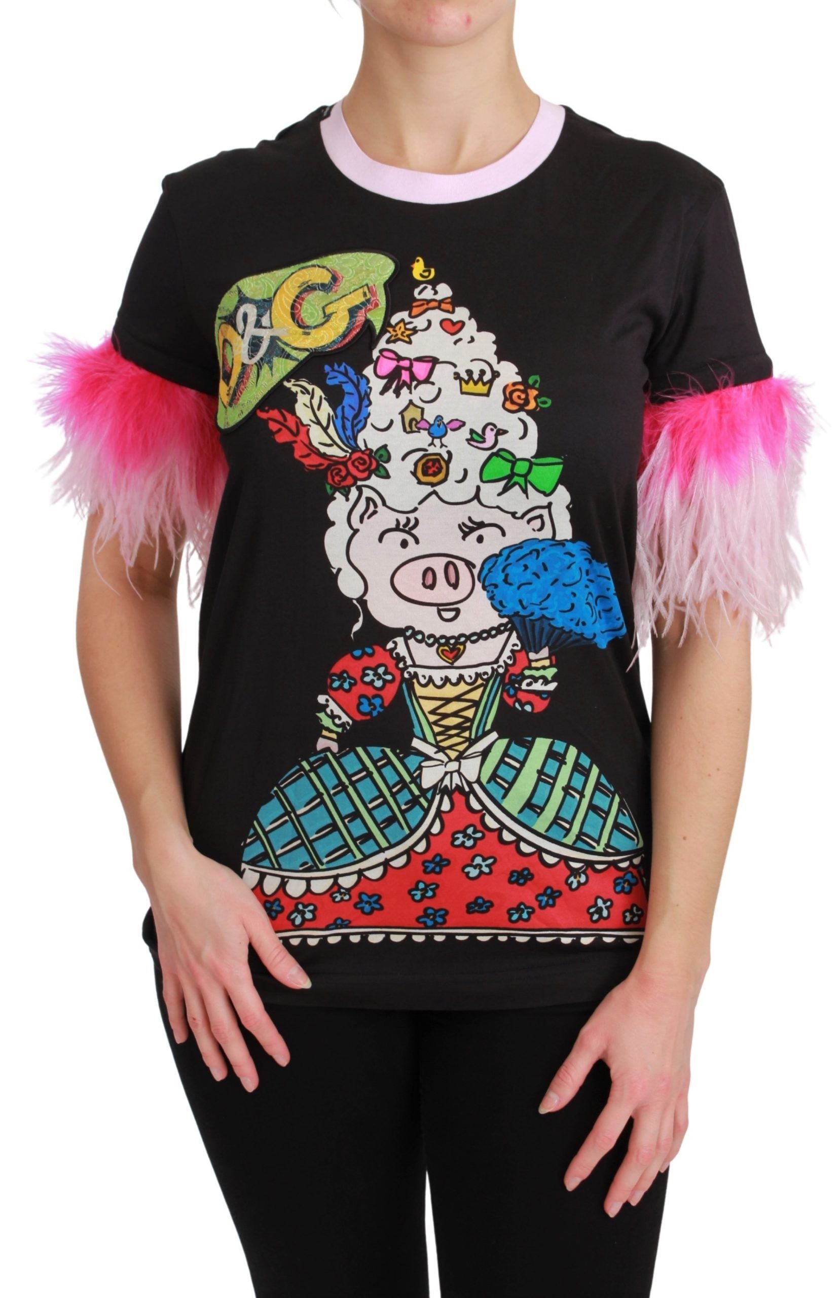 Zwart JAAR VAN HET VARKEN Top Katoenen T-shirt