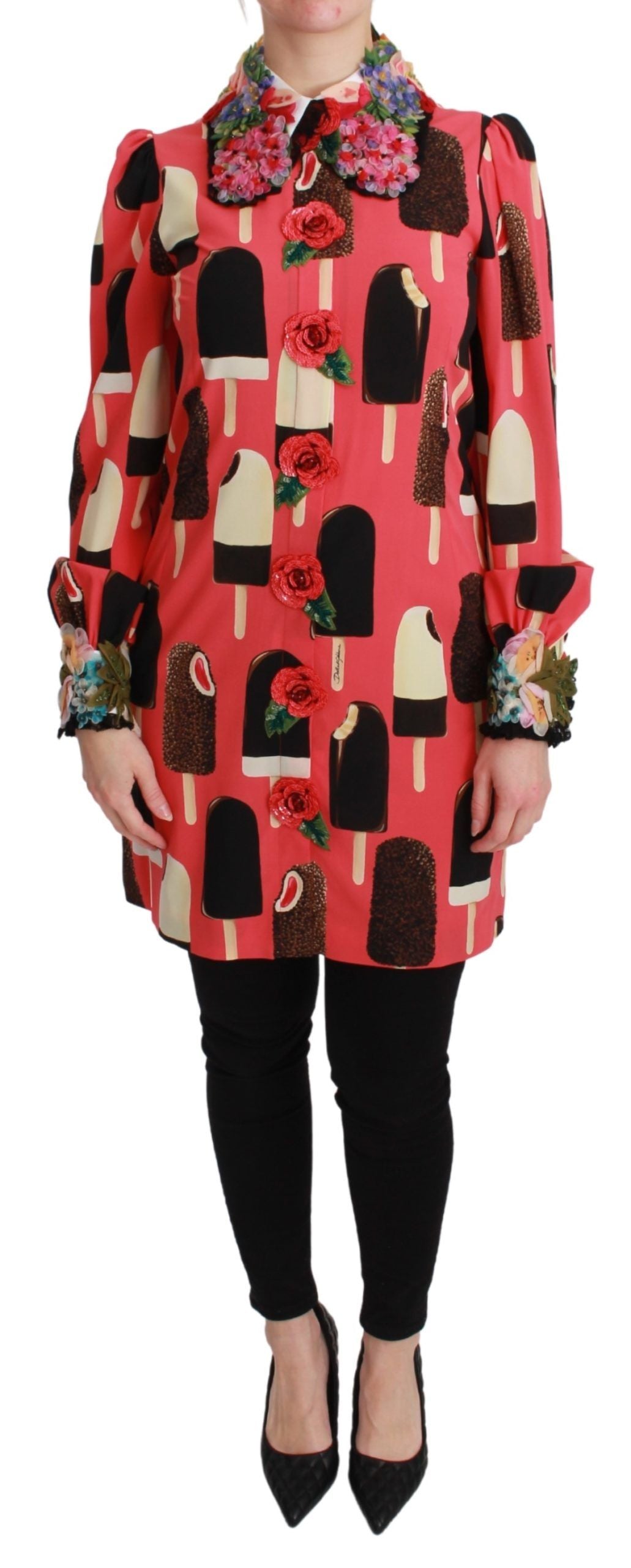 Roze ijsrozen paillettenjurk