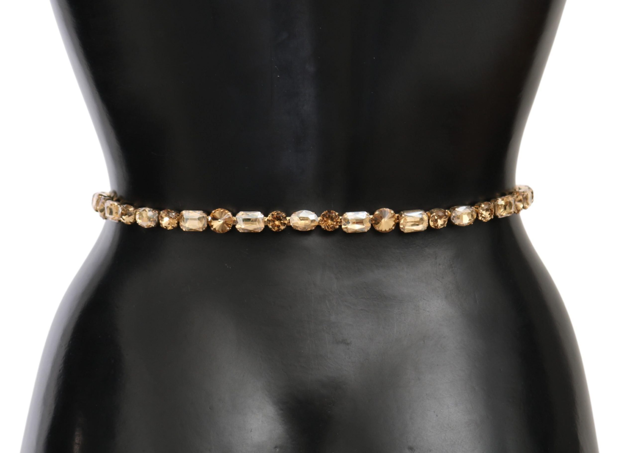 Witte leren riem met kristallen