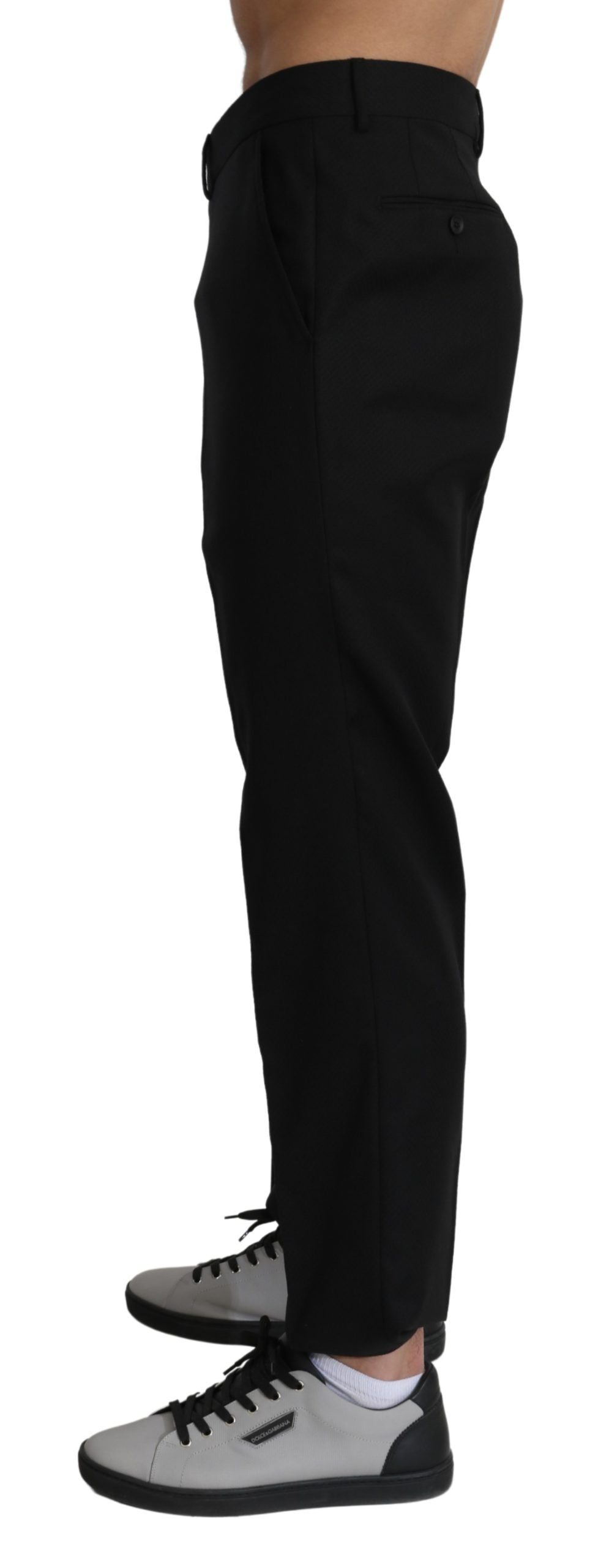 Zwarte katoenen wollen formele broek