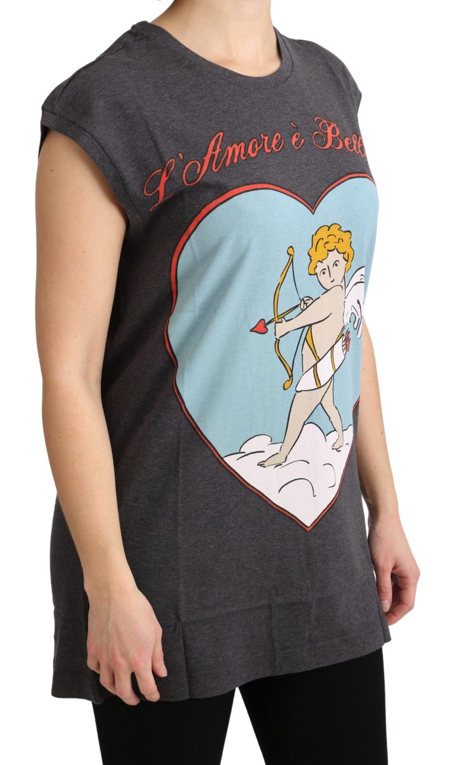 Grijs katoenen L'Amore Top Tank T-shirt