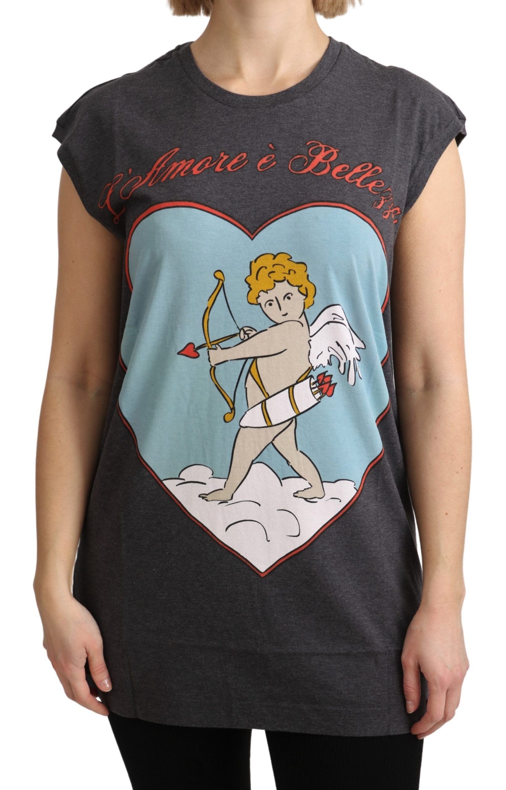Grijs katoenen L'Amore Top Tank T-shirt
