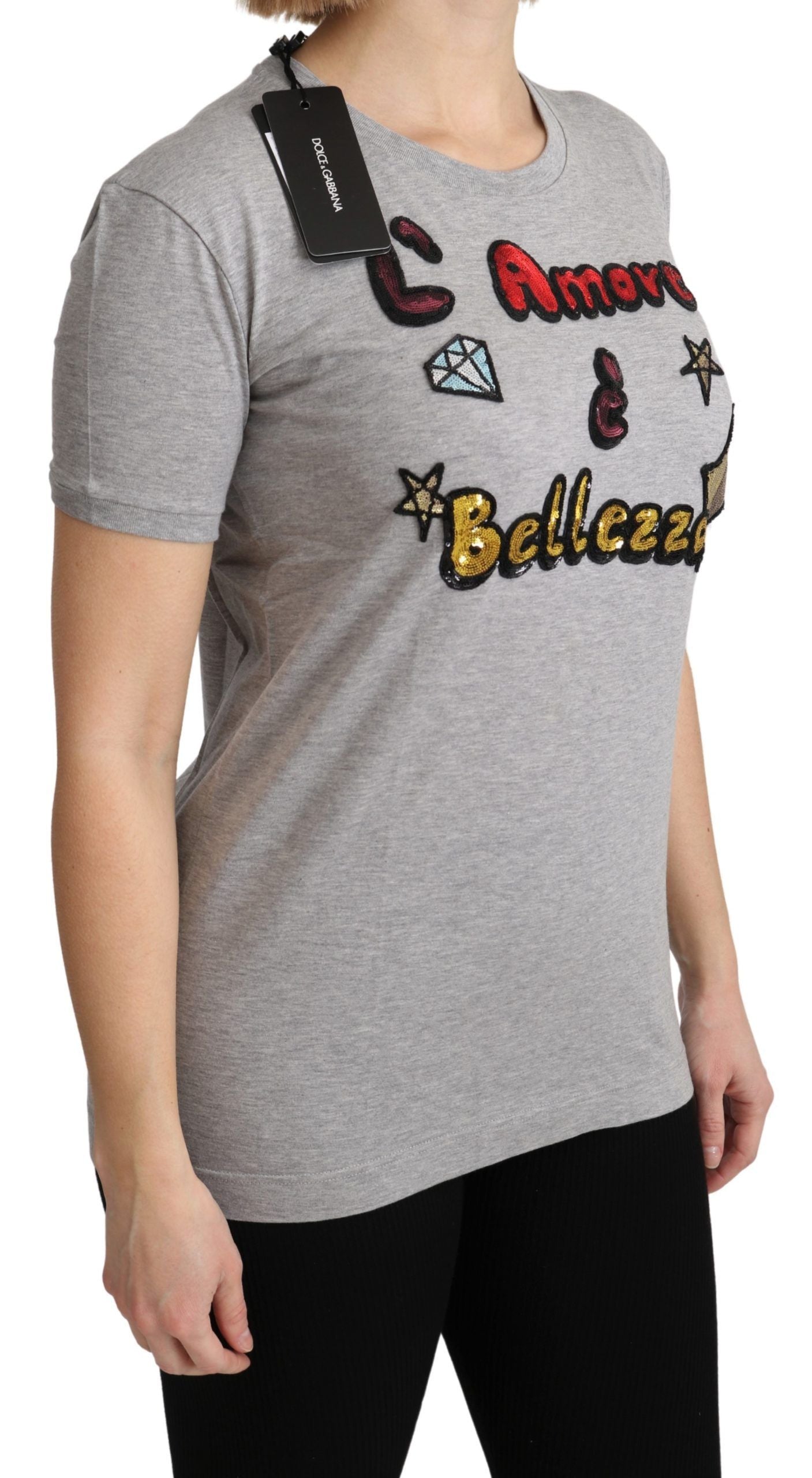 Grijs katoenen Amore e Bellezza top-T-shirt