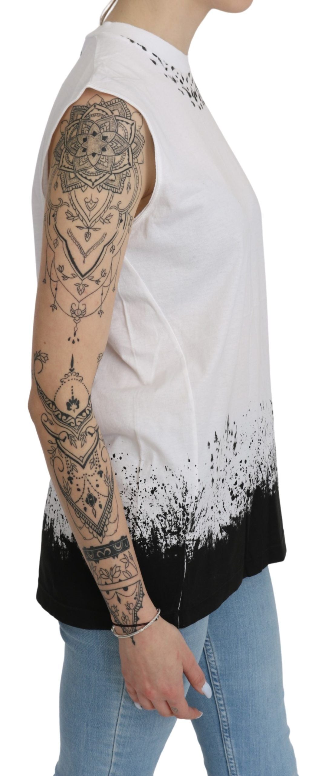 Wit mouwloos T-shirt tanktop van katoen