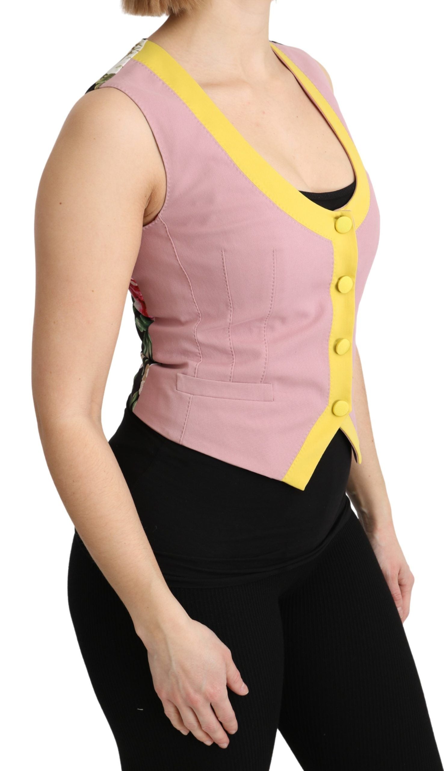 Roze mouwloos vest katoenen top