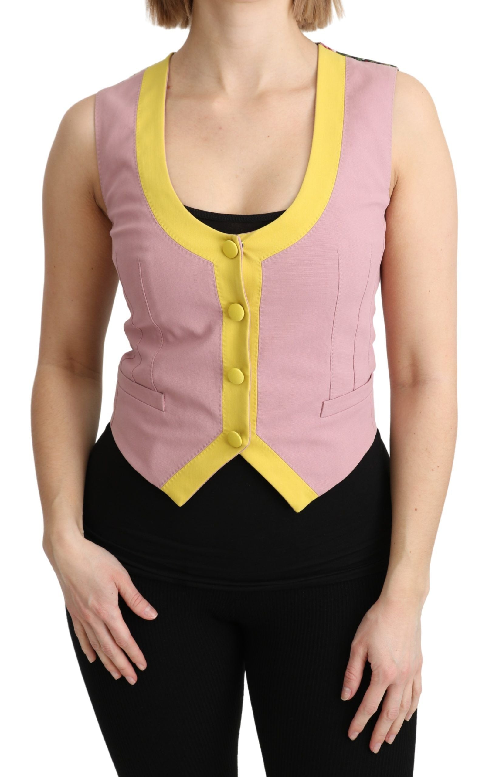 Roze mouwloos vest katoenen top