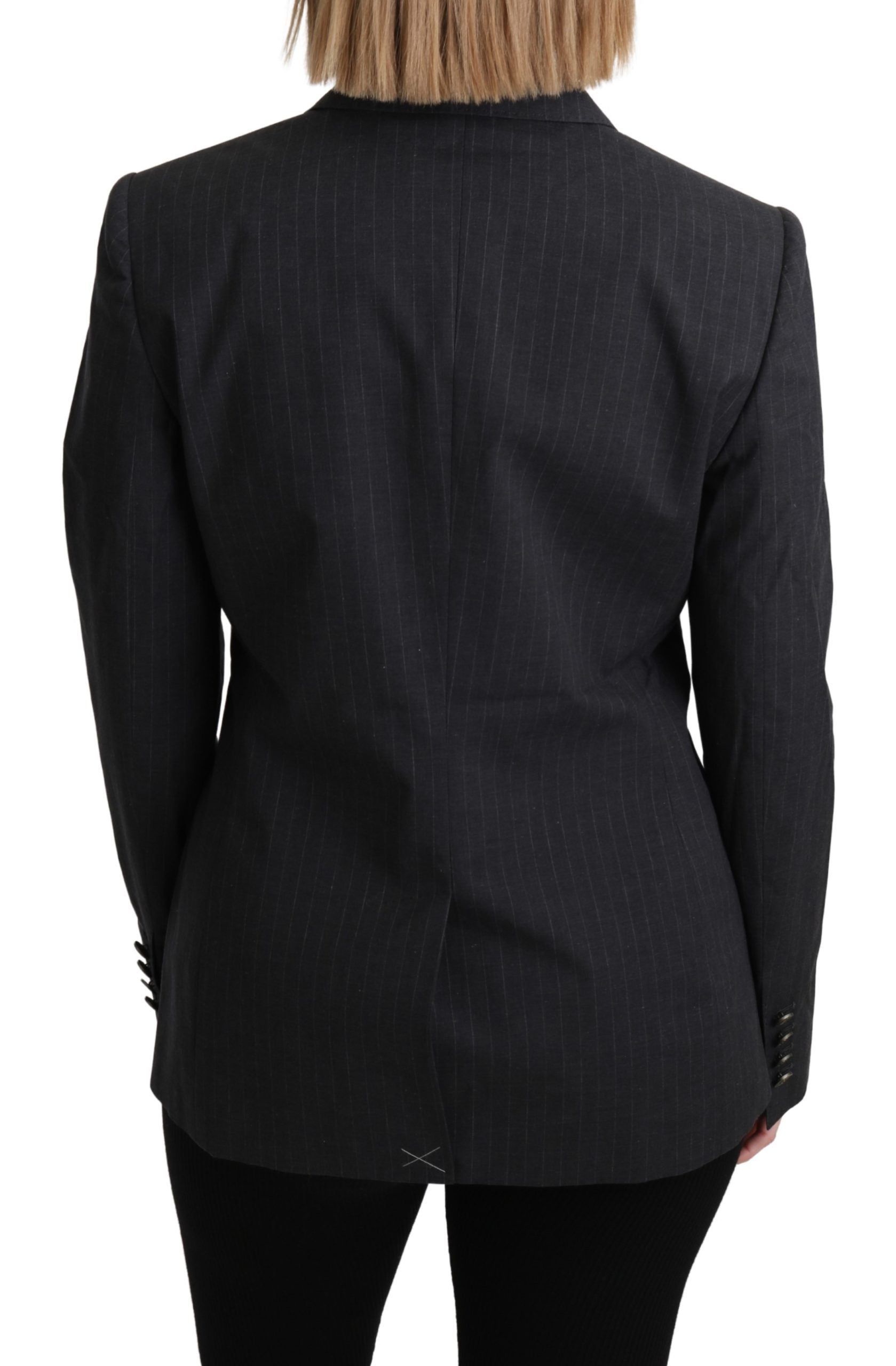 Grijze enkelrijs blazer katoenen jas