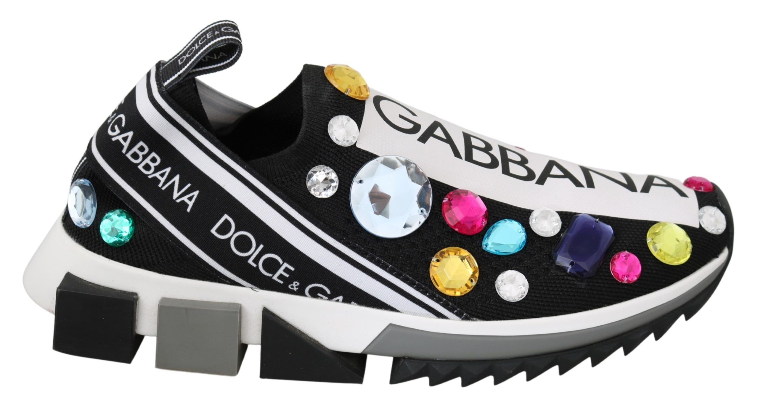 Zwarte Multicolor Kristallen Sneakers Schoenen