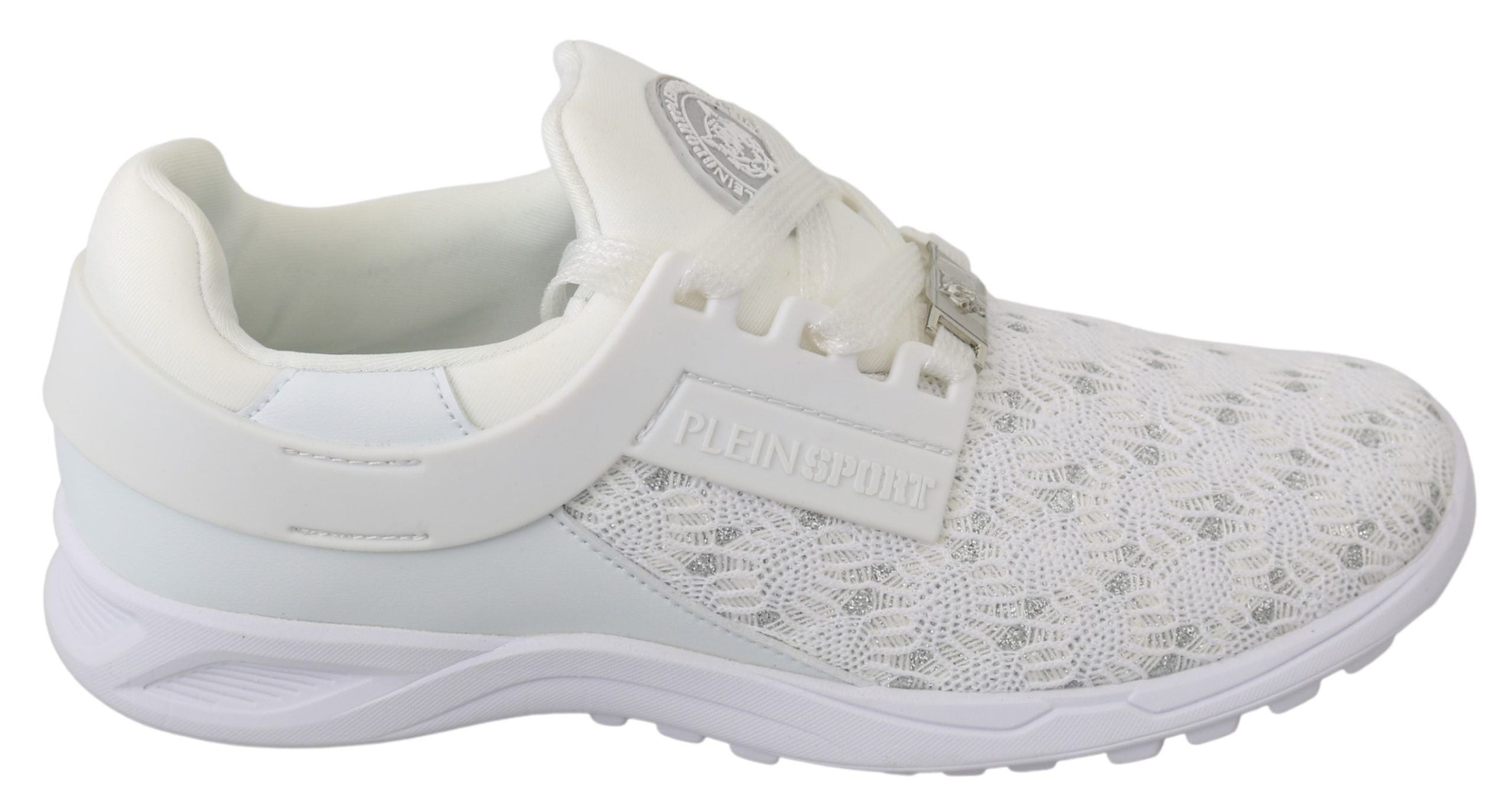 Witte polyester casual sneakers