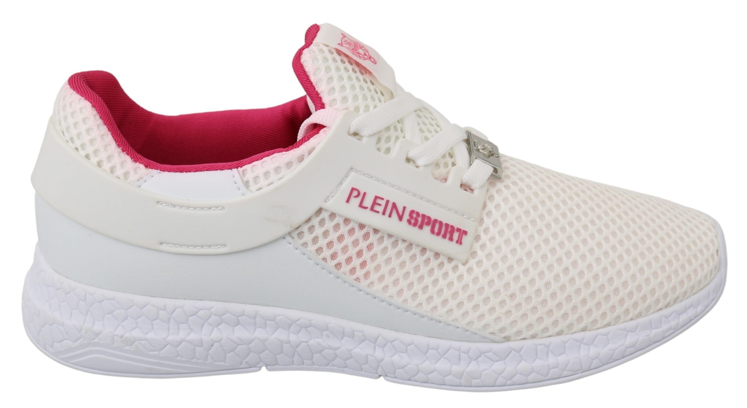 Witte roze polyester Becky sneakers