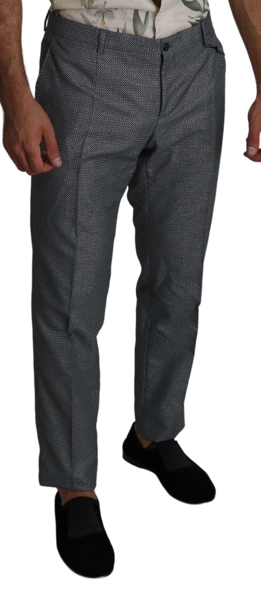 Grijze formele broek met slim fit