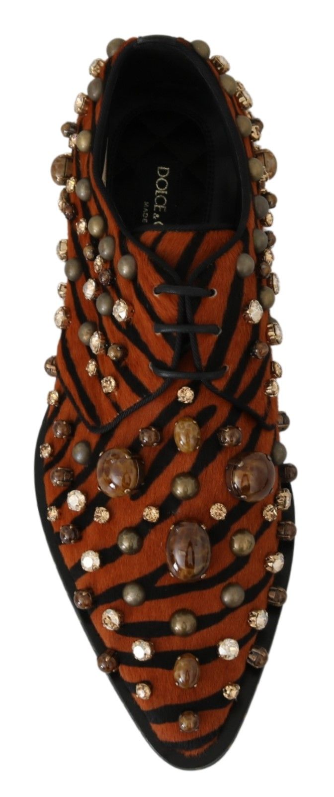 Oranje ponyhaar kristal jurk broque schoenen