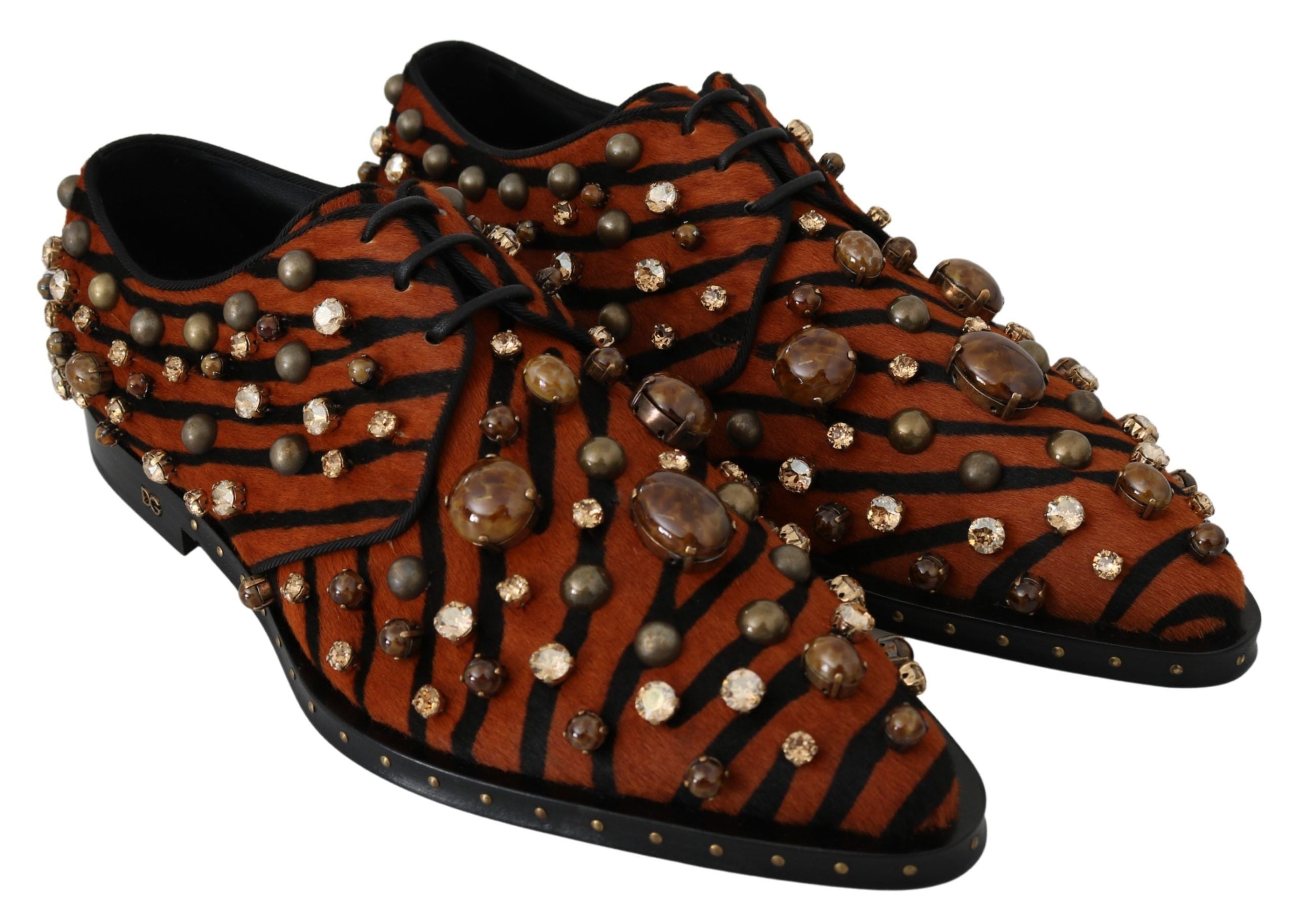 Oranje ponyhaar kristal jurk broque schoenen