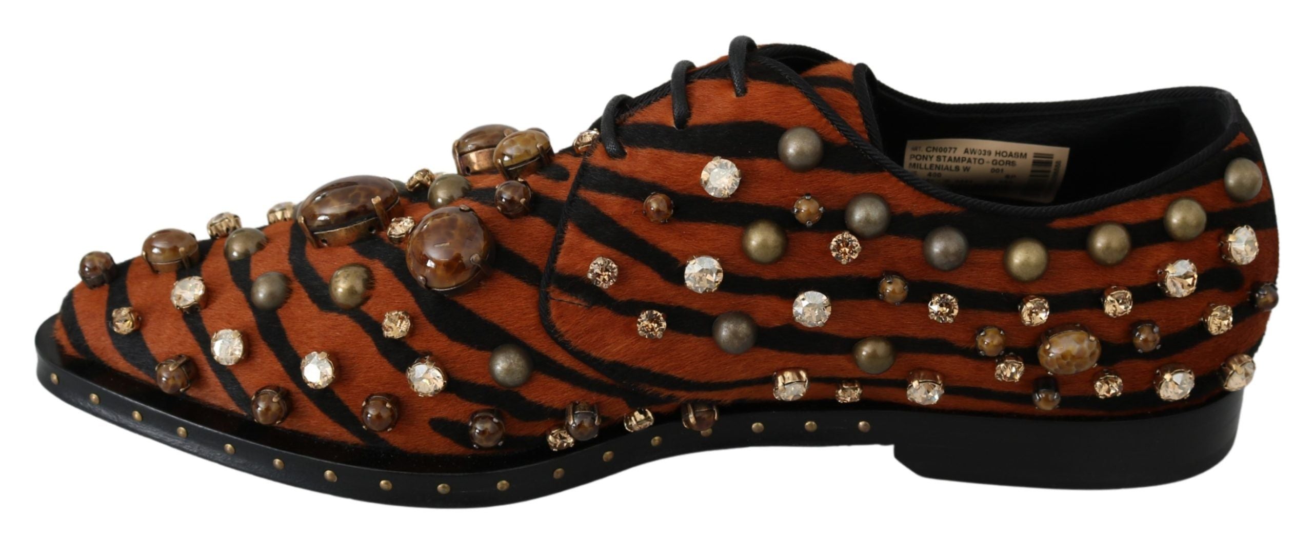 Oranje ponyhaar kristal jurk broque schoenen