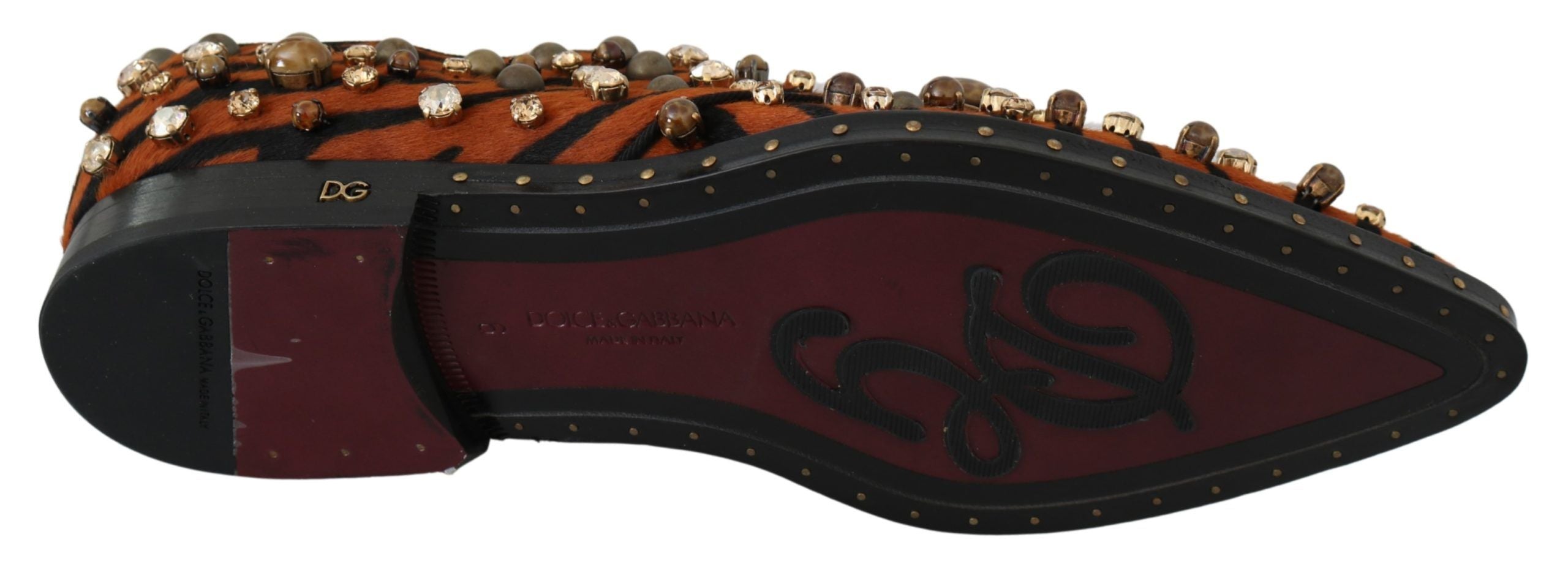 Oranje ponyhaar kristal jurk broque schoenen