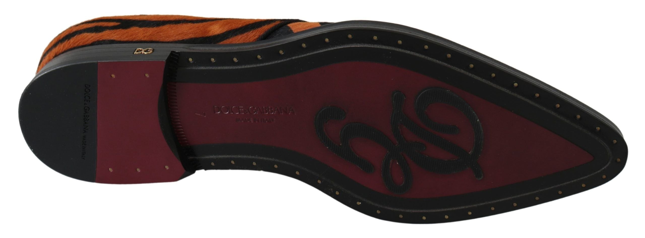 Oranje ponyhaar formele jurk broque schoenen