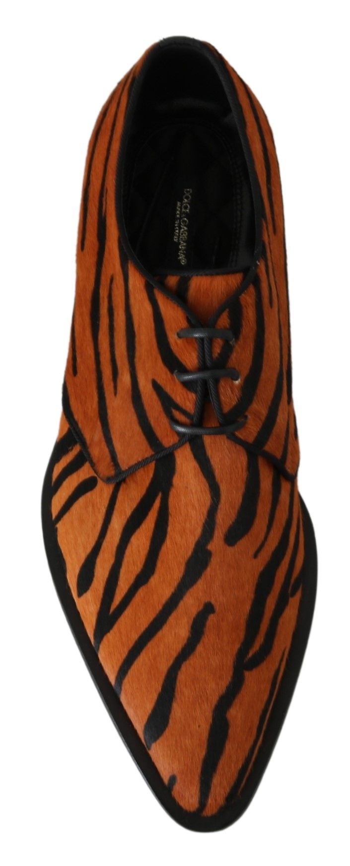 Oranje ponyhaar formele jurk broque schoenen