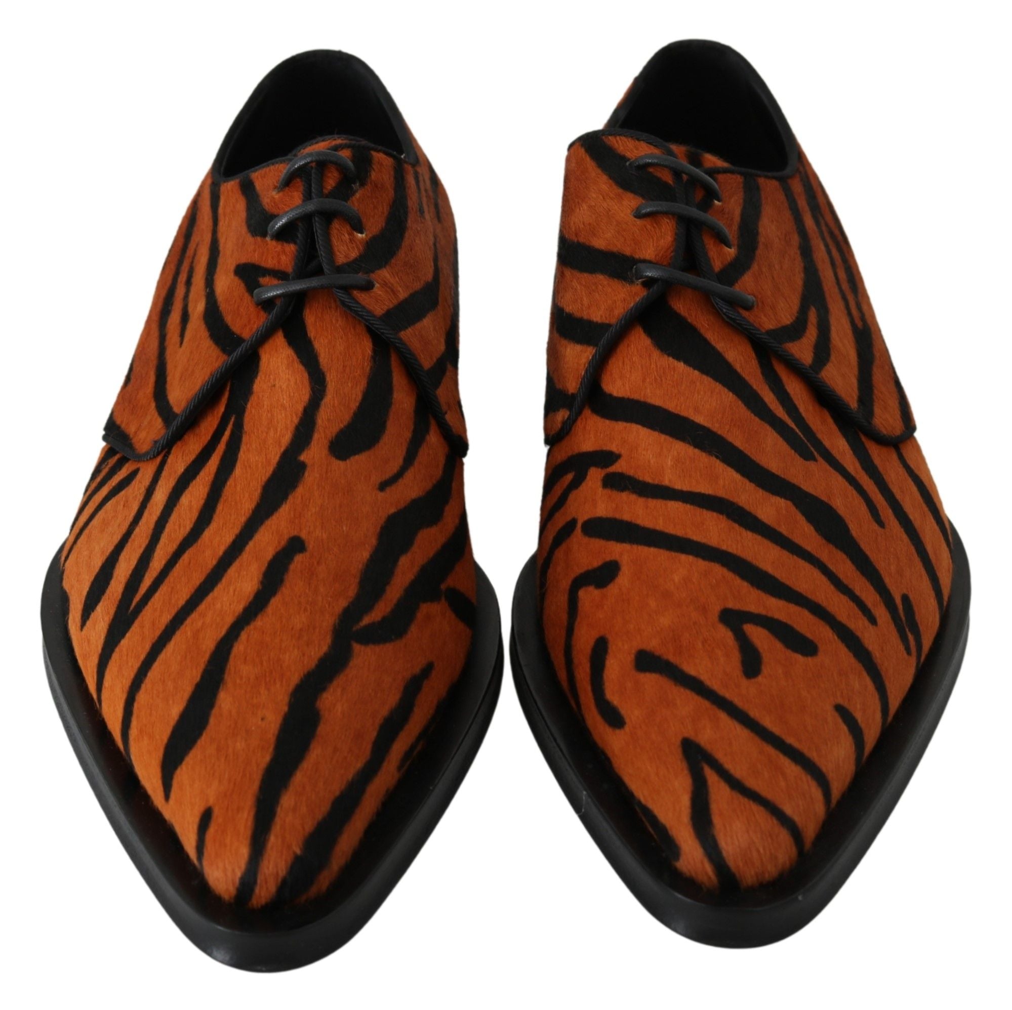 Oranje ponyhaar formele jurk broque schoenen