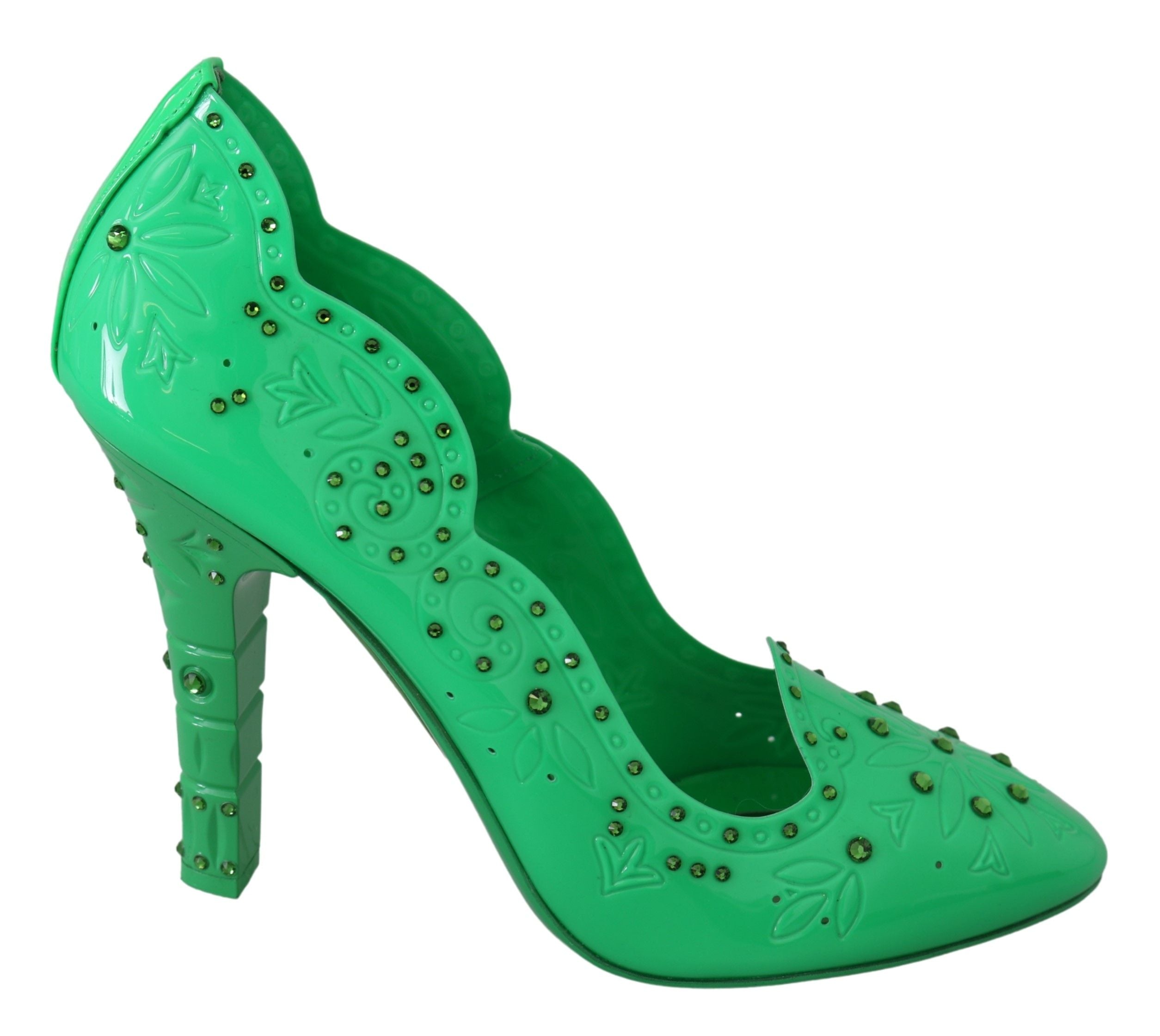Groene kristallen bloemenhakken CINDERELLA-schoenen