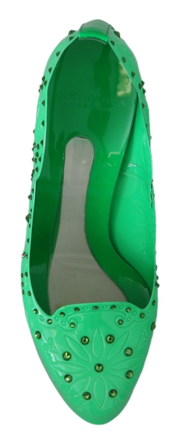 Groene kristallen bloemen CINDERELLA hakken schoenen